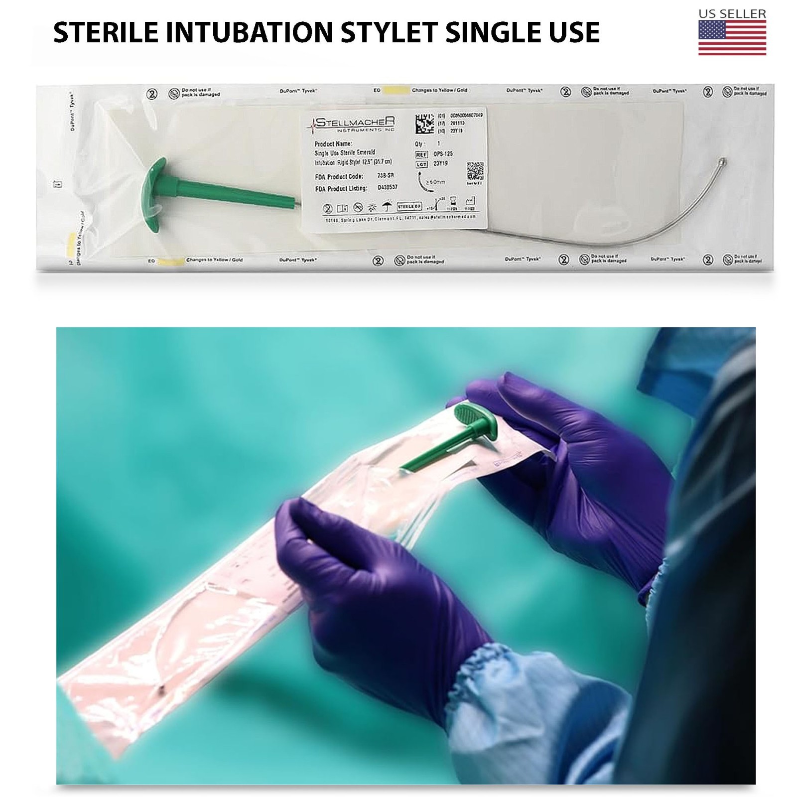 Intubation Stylet Sterile Single Use Stylets Anesthesia Instruments 10 Pack