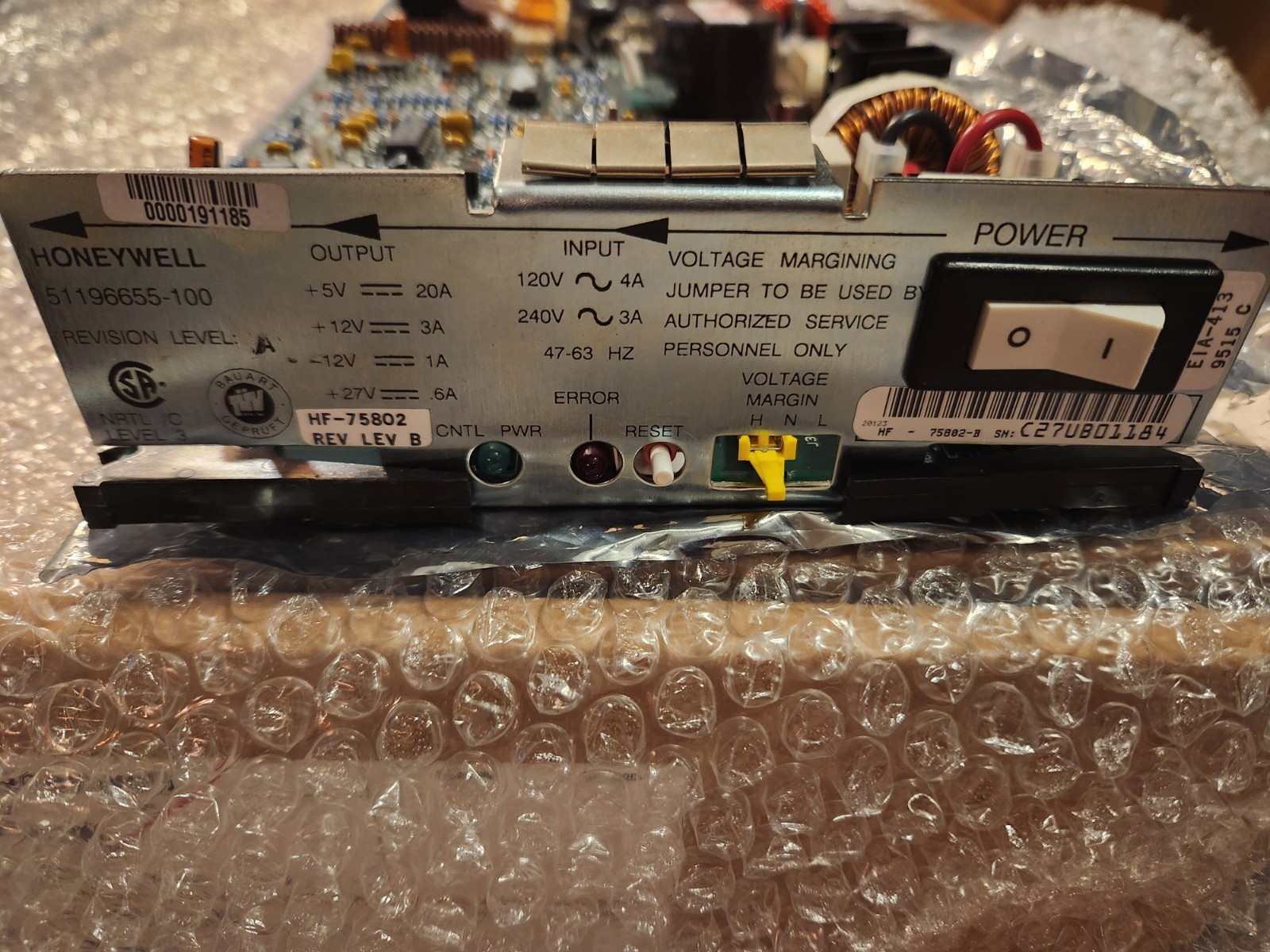 Honeywell 51196655-100 Dual Node Power Supply ACX633 – misc REVs
