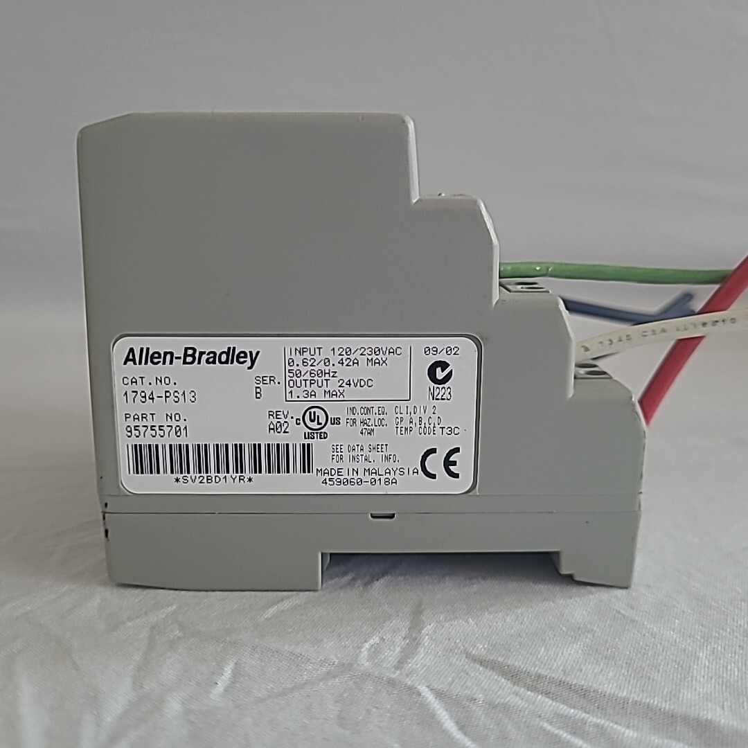 ALLEN BRADLEY 1794-PS13 SERIES B 24VDC POWER SUPPLY. Made In Malaysia. Pre-Owned