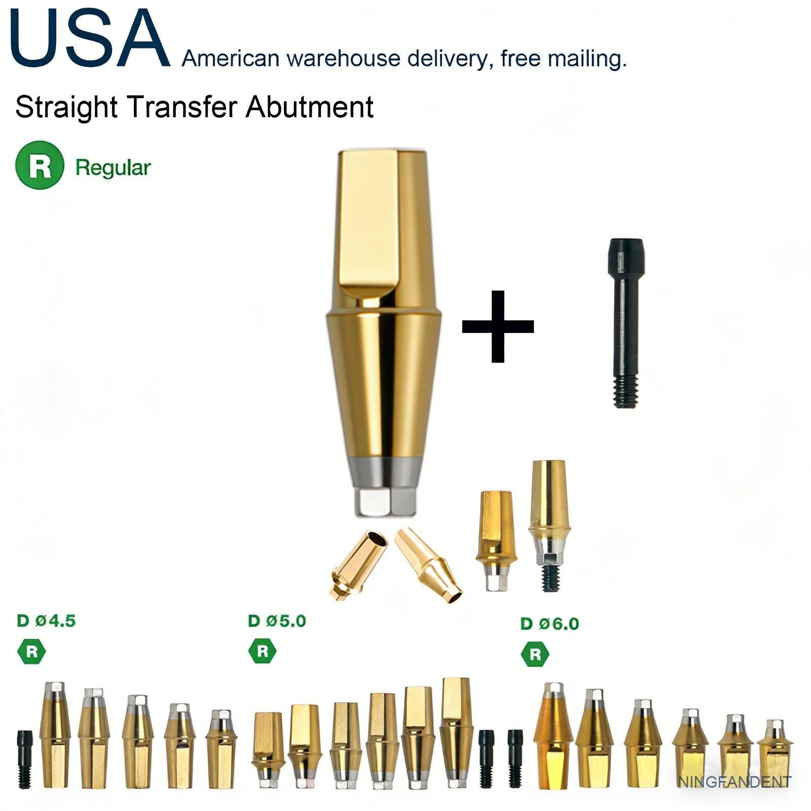 US Essential Treatment Transfer Abutment Cement Retained Fits Hiossen Implants