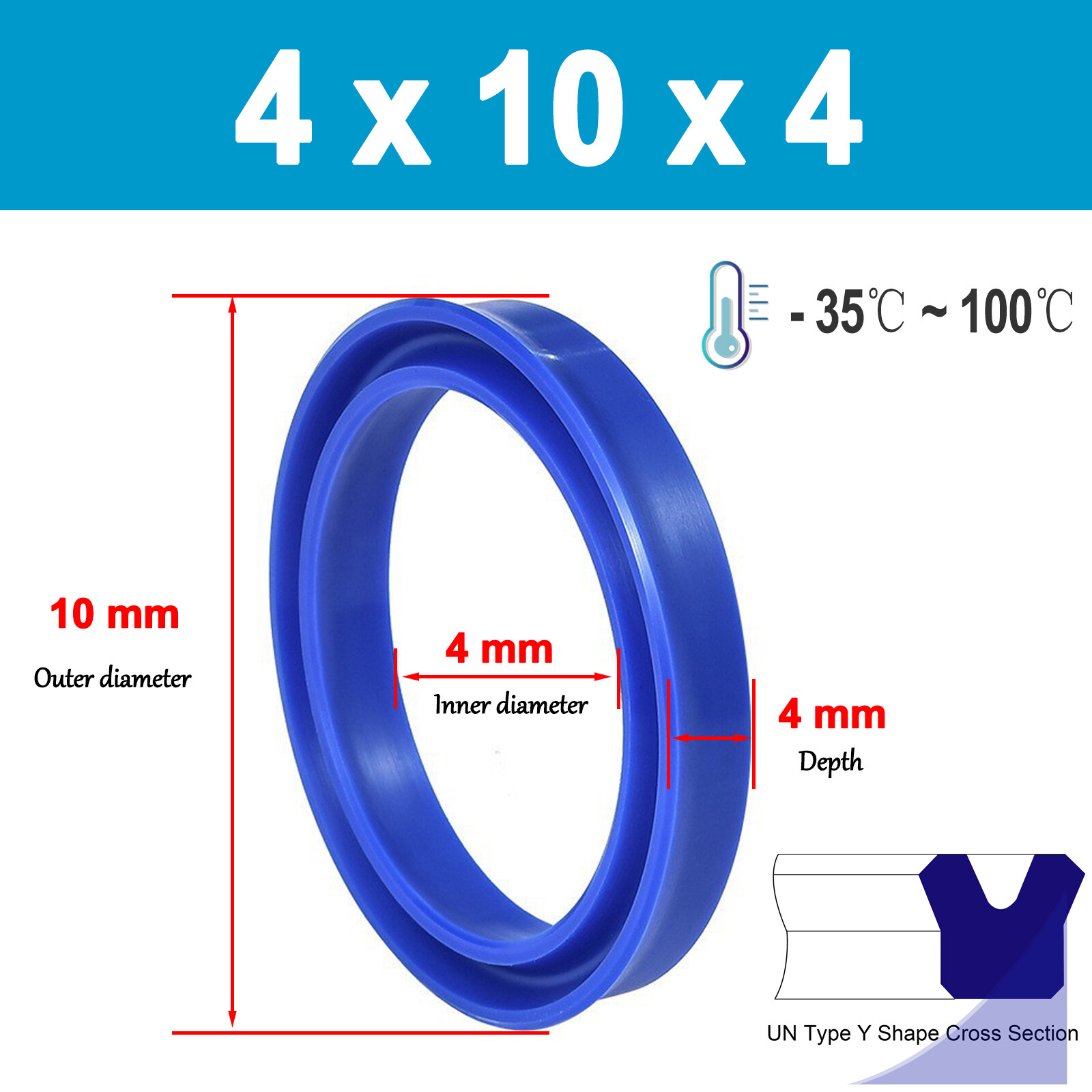 4-28mm PU Rod Seal Hydraulic U-Cup UN-Type For Hydraulic Piston Cylinder