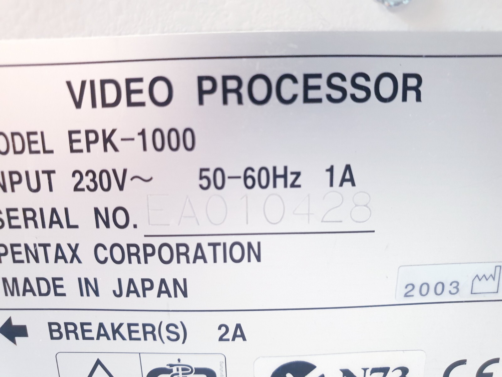 Pentax EPK-1000 Video Processor Light Source No Keyboard K042025