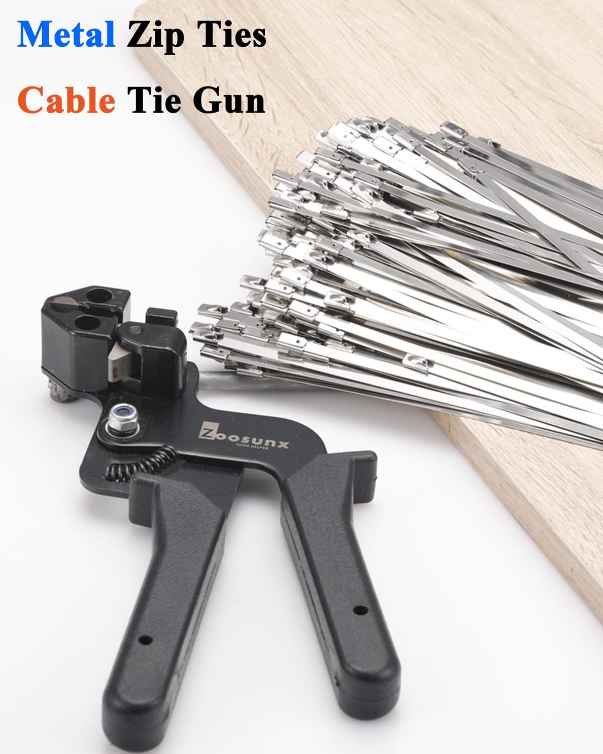 Metal Zip Tie Tool Kit Stainless Steel Tensioner 100 PCS 11.8 Inch Ties