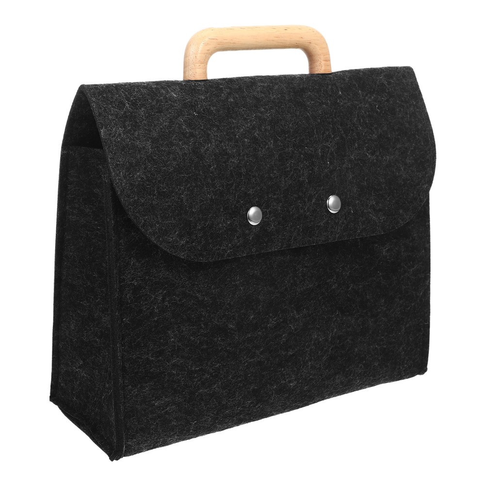 1Pack Dark Grey Felt Tote Bag for Business Setting Professionals