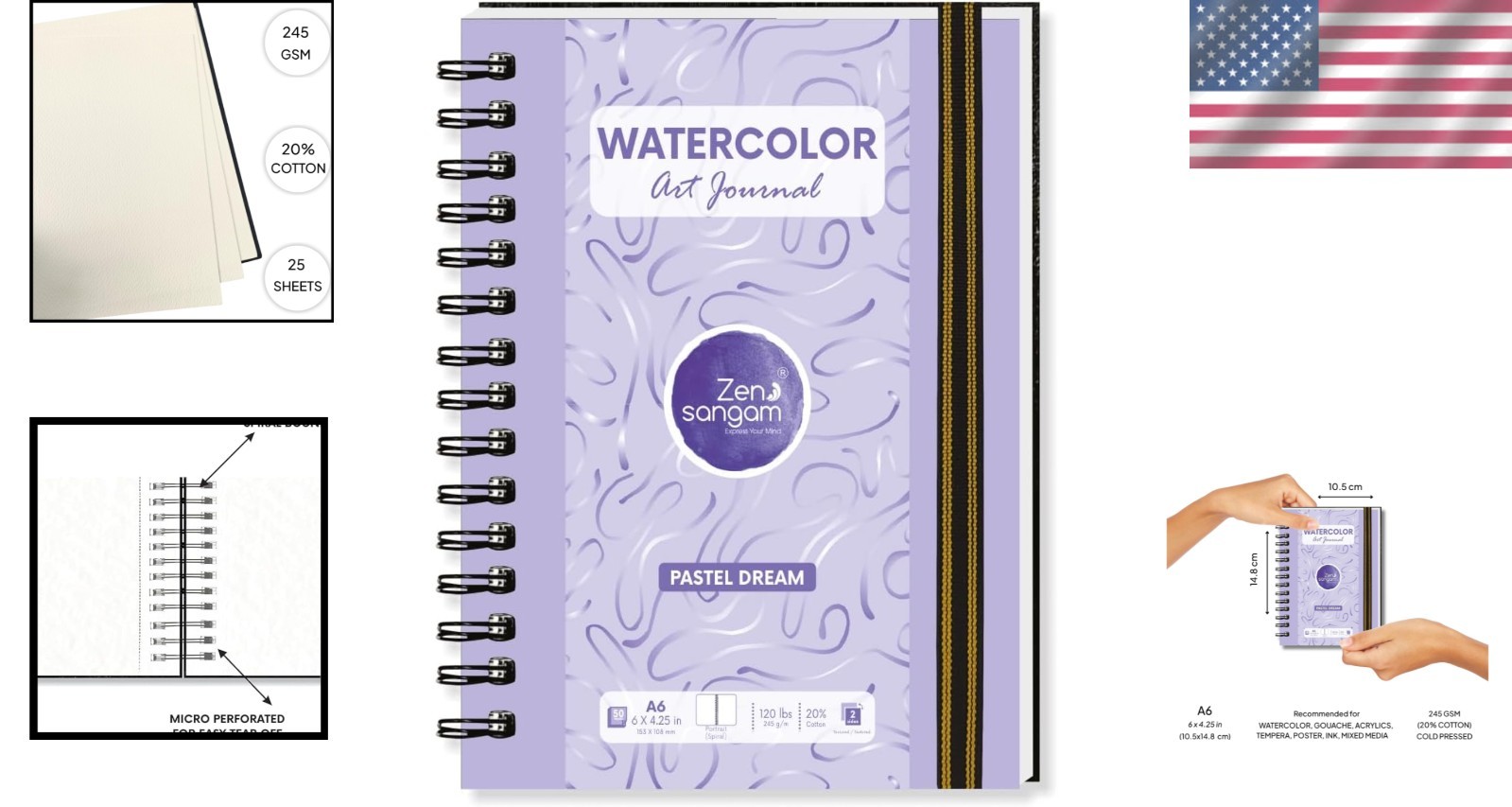 Professional A6 Portrait Sketchbook | Watercolor | Acid-Free