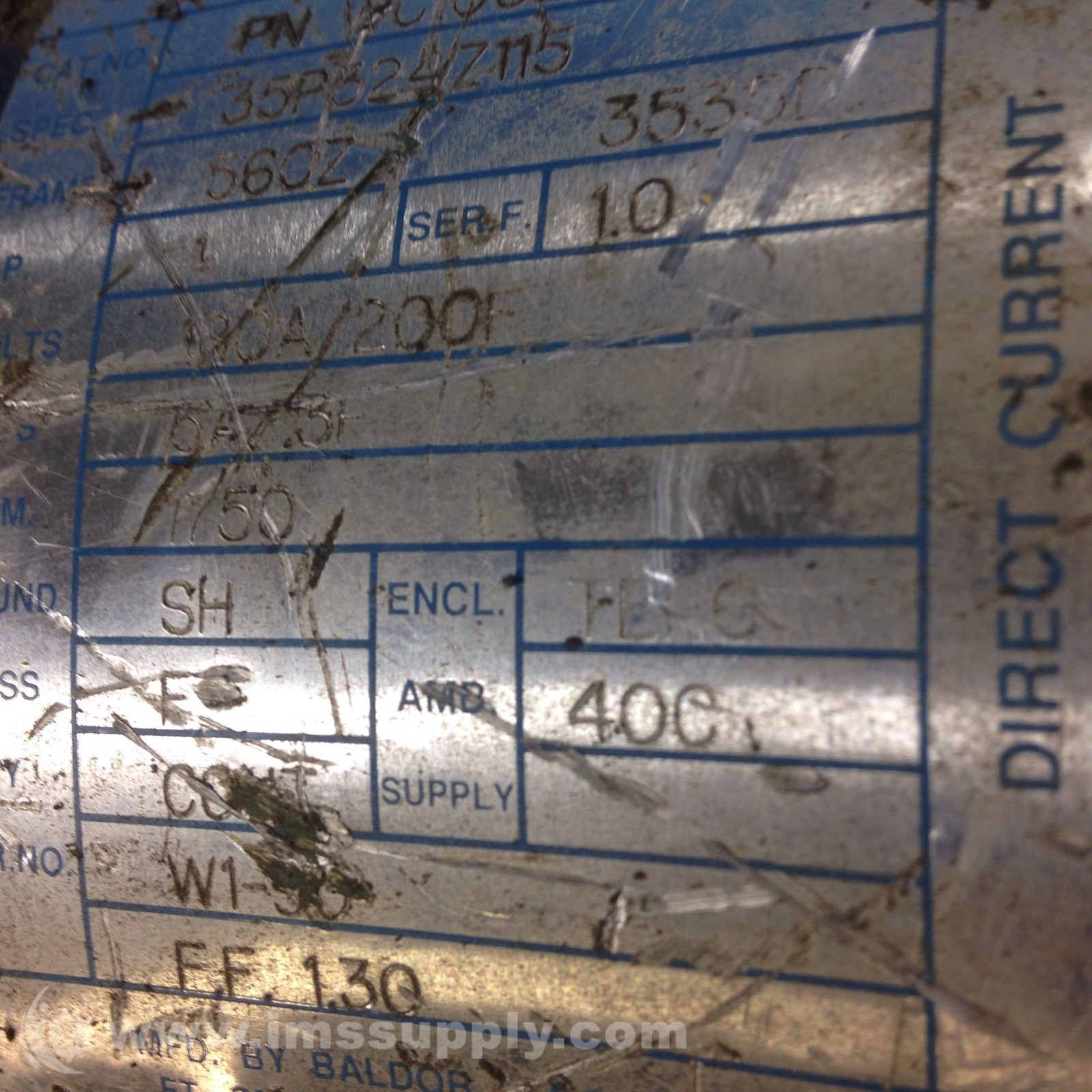 Baldor PN WC1005 AC Motor, 1750 RPM USIP