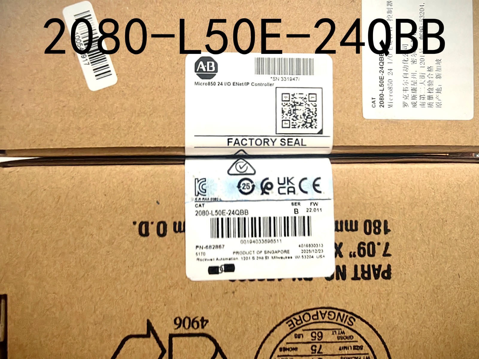 2025 New Allen-Bradley 2080-L50E-24QBB /B Micro850 24 I/O EtherNet/IP Controller