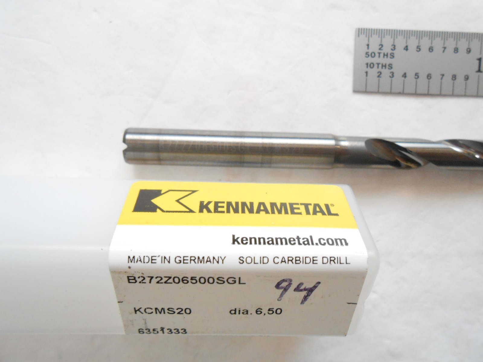 NEW KENNAMETAL 20XD 6.5MM CUT DIA X 152MM FL X 197MM OAL CARBIDE COOL THRU DRILL