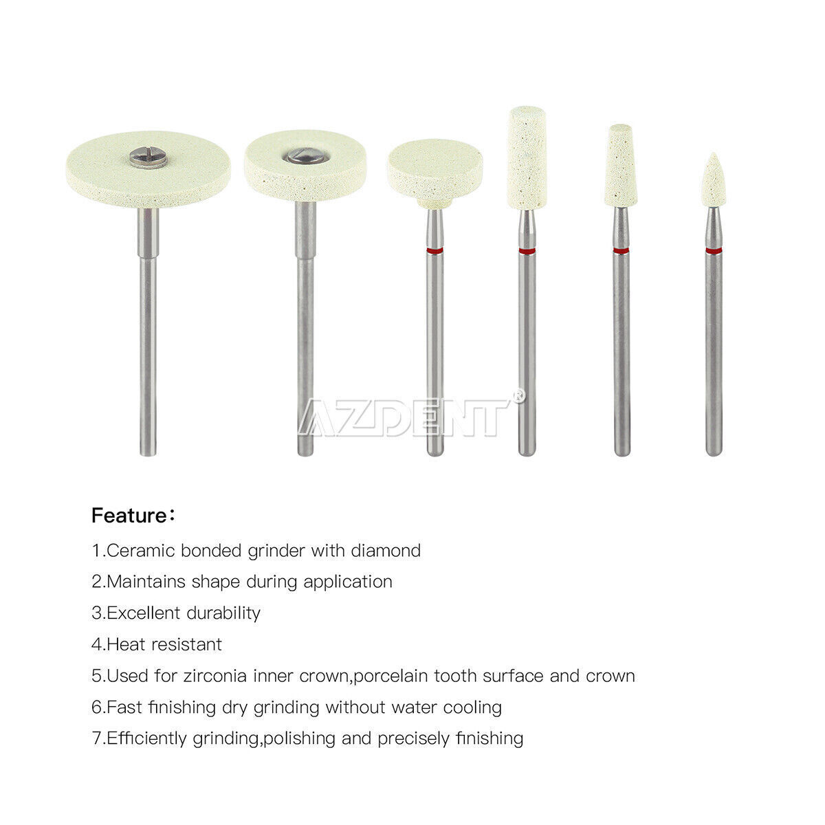 Dental Lab Ceramic Diamond Stone Grinder Zirconia Porcelain Polisher Burs HP/RA
