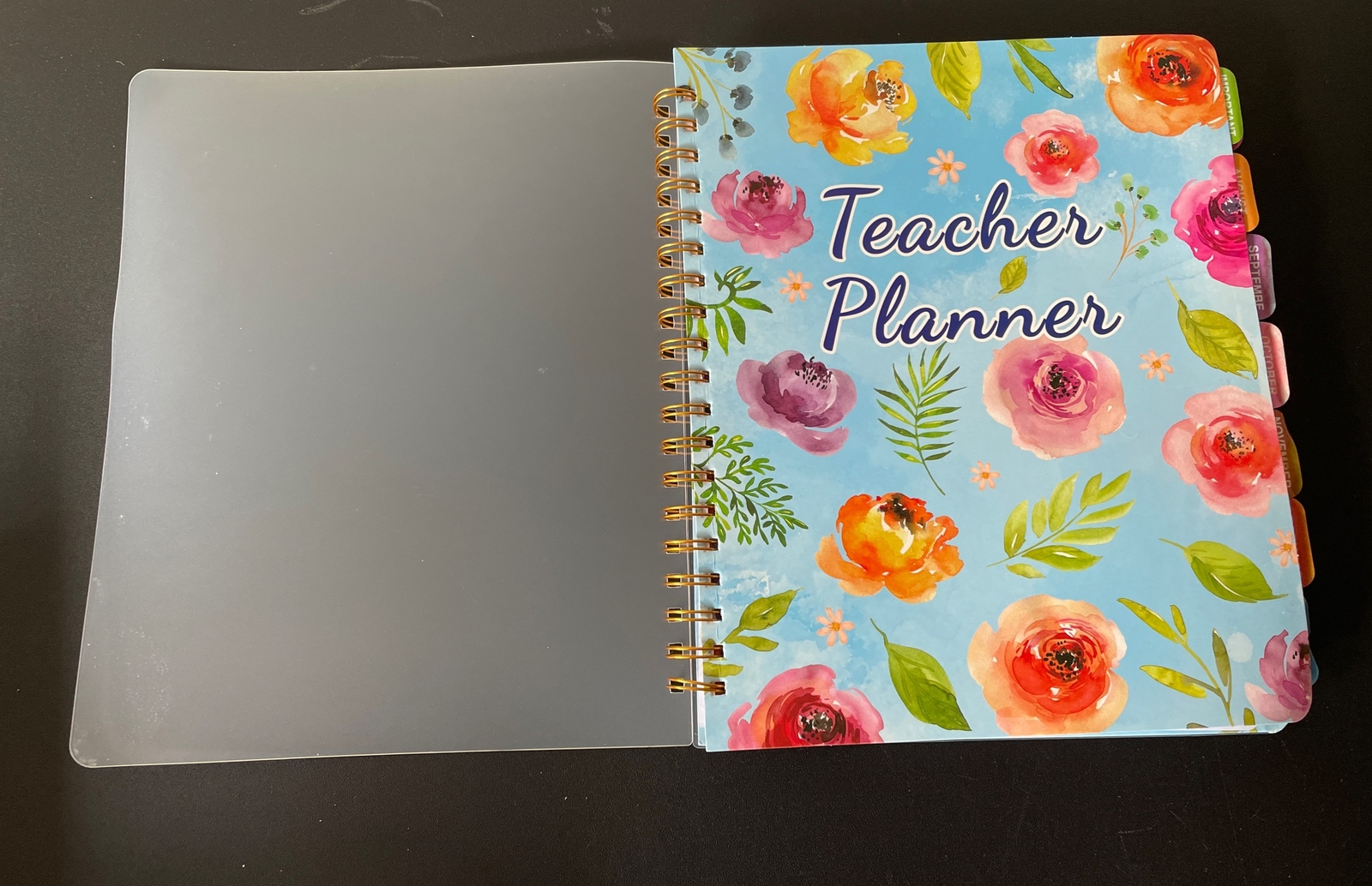 Undated Teacher Planner Daily Weekly Monthly Spiral Bloom Planner 11″×9″