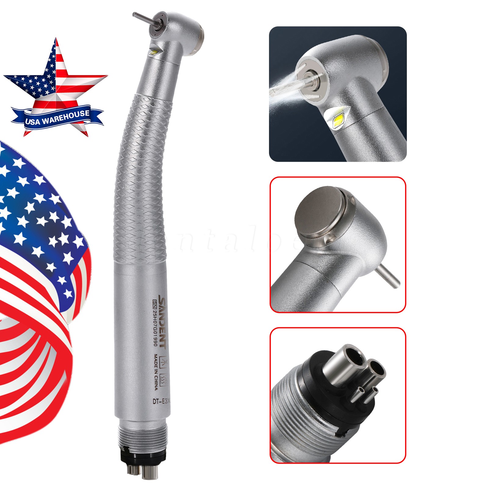 SANDENT Dental E-Generator LED Self-Power High Speed Turbine Handpiece NSK 4Hole