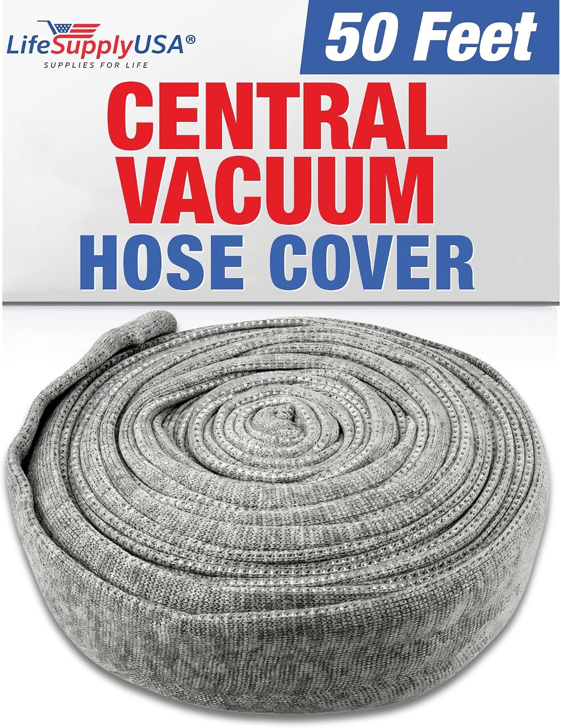 50ft Washable Knitted Hose Sock Cover Replacement for Central Vacuum Cleaner