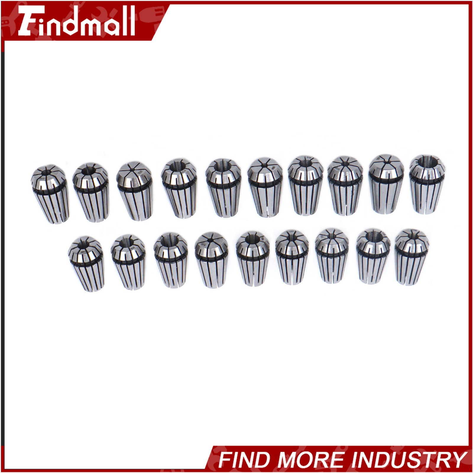Findmall 19pcs ER16 Collet Set Complete Sizes including all 16th 32nds & 64th