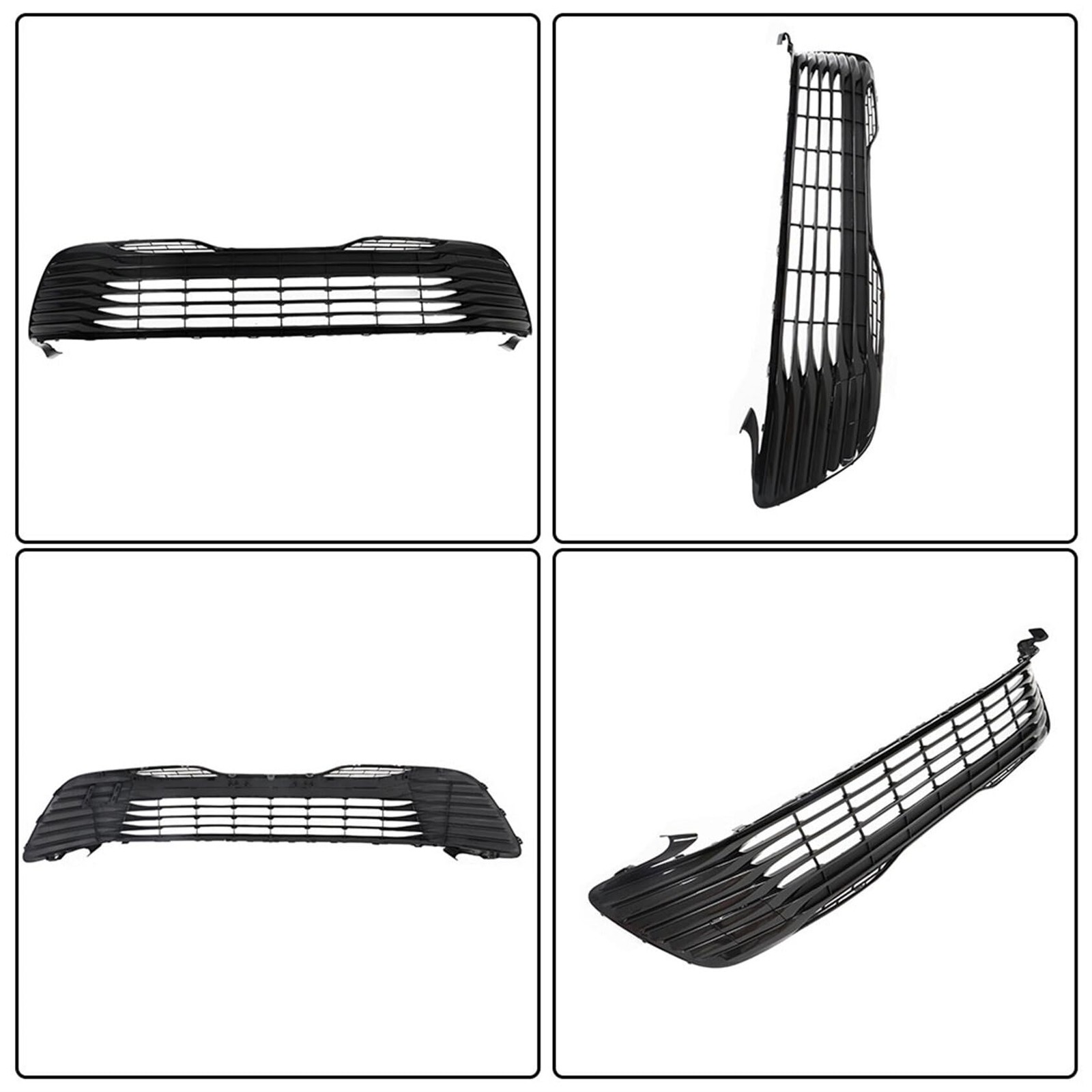 Dark Grey Front Bumper Lower Grille without Radar Holes for 18-20 Camry LE XLE