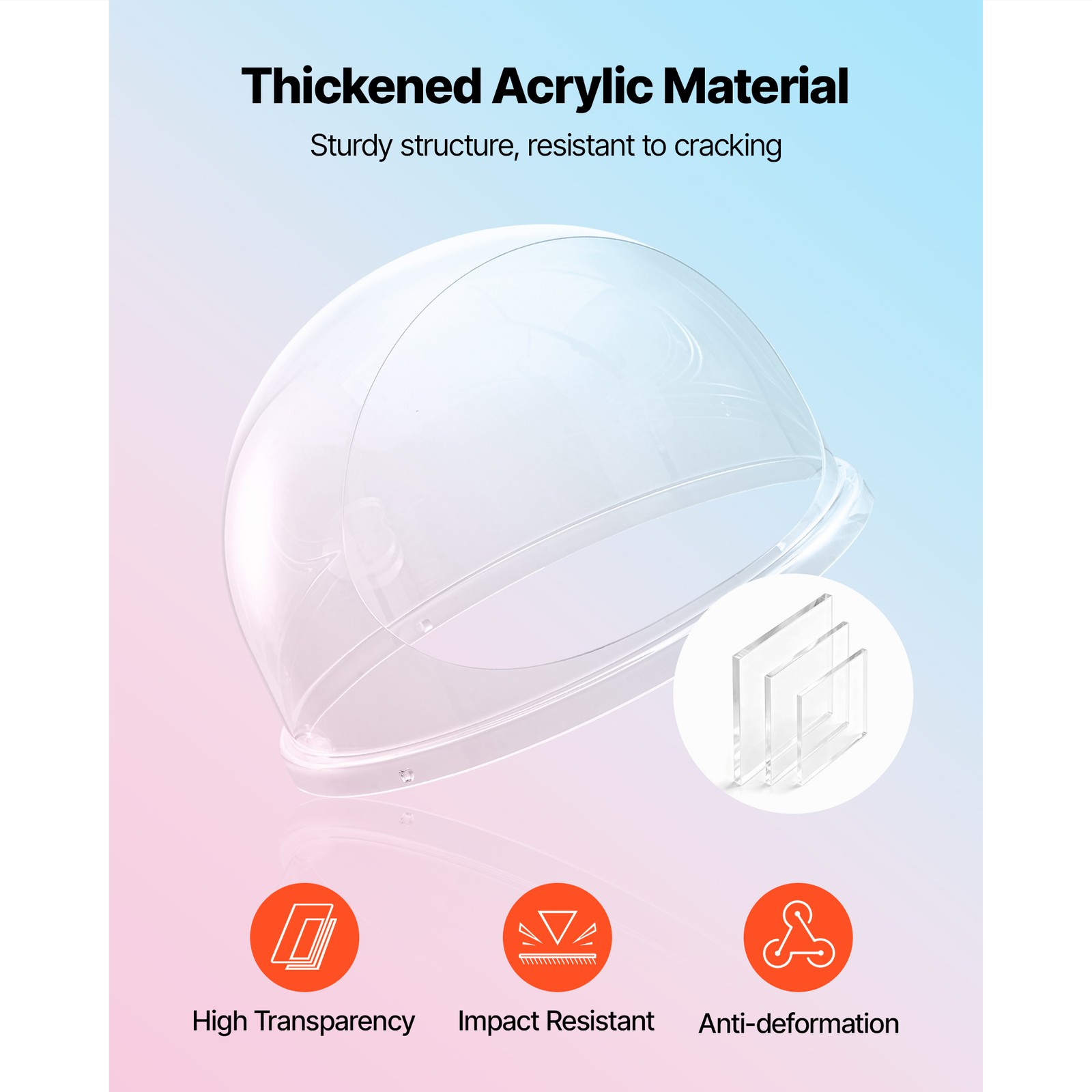 Uimoso Transparent Acrylic Dome Shield for Cotton Candy Machines