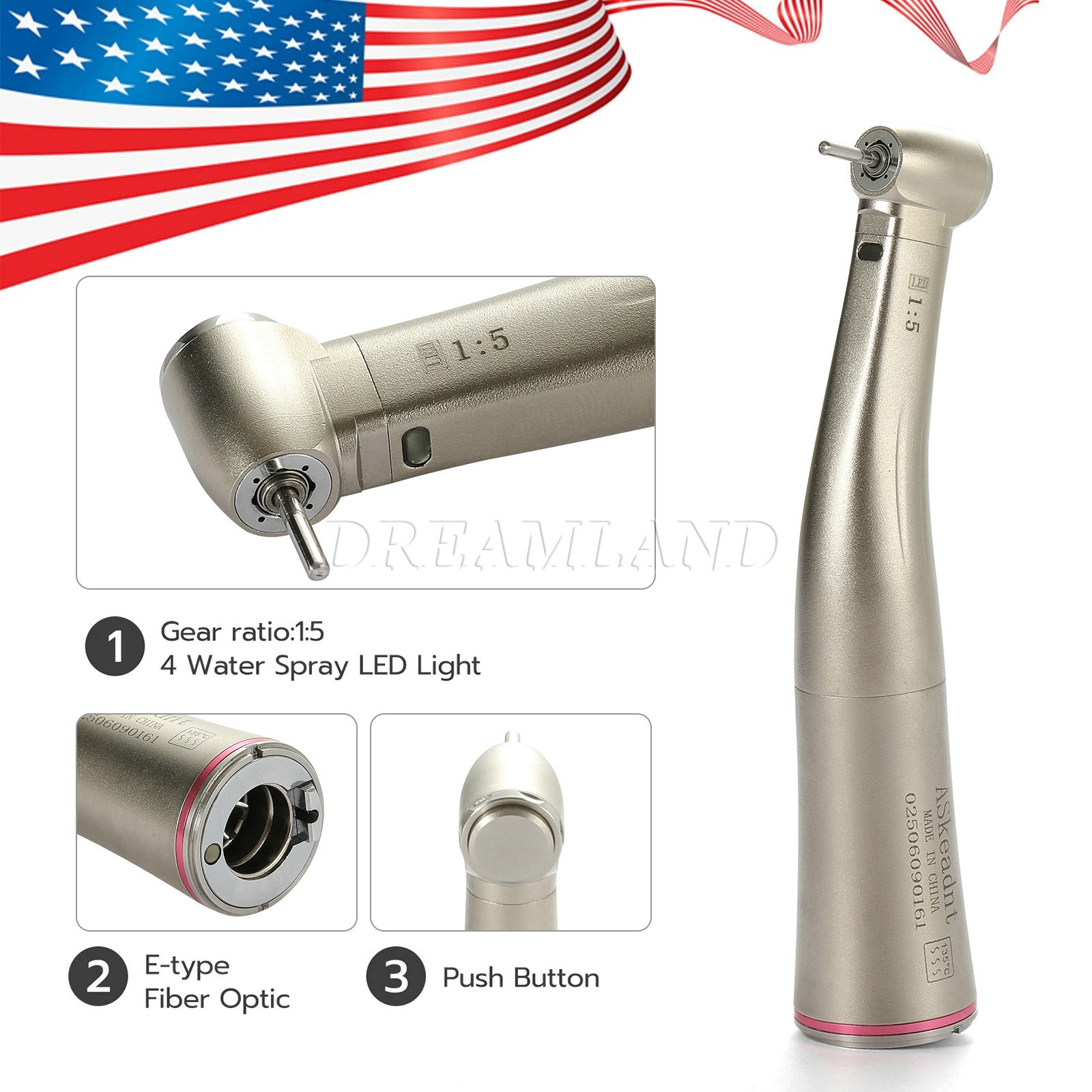 KaVo Style Dental High Speed Handpiece Push Button with 4Holes Quick Coupler GB4
