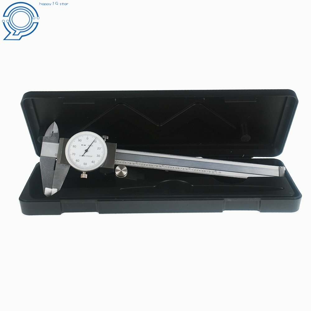 6 Inch Dial Caliper Stainless Steel Shockproof Gauge 0.001″ Of One Inch.