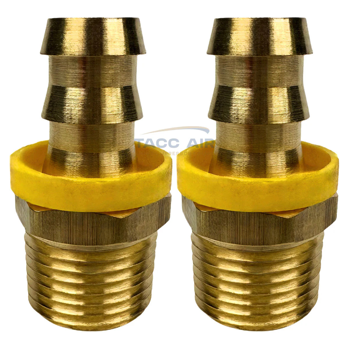 2 Pack Easy Lock Brass Hose Barb Fitting Connector 1/2″ Push-Lock x 1/2″ MNPT