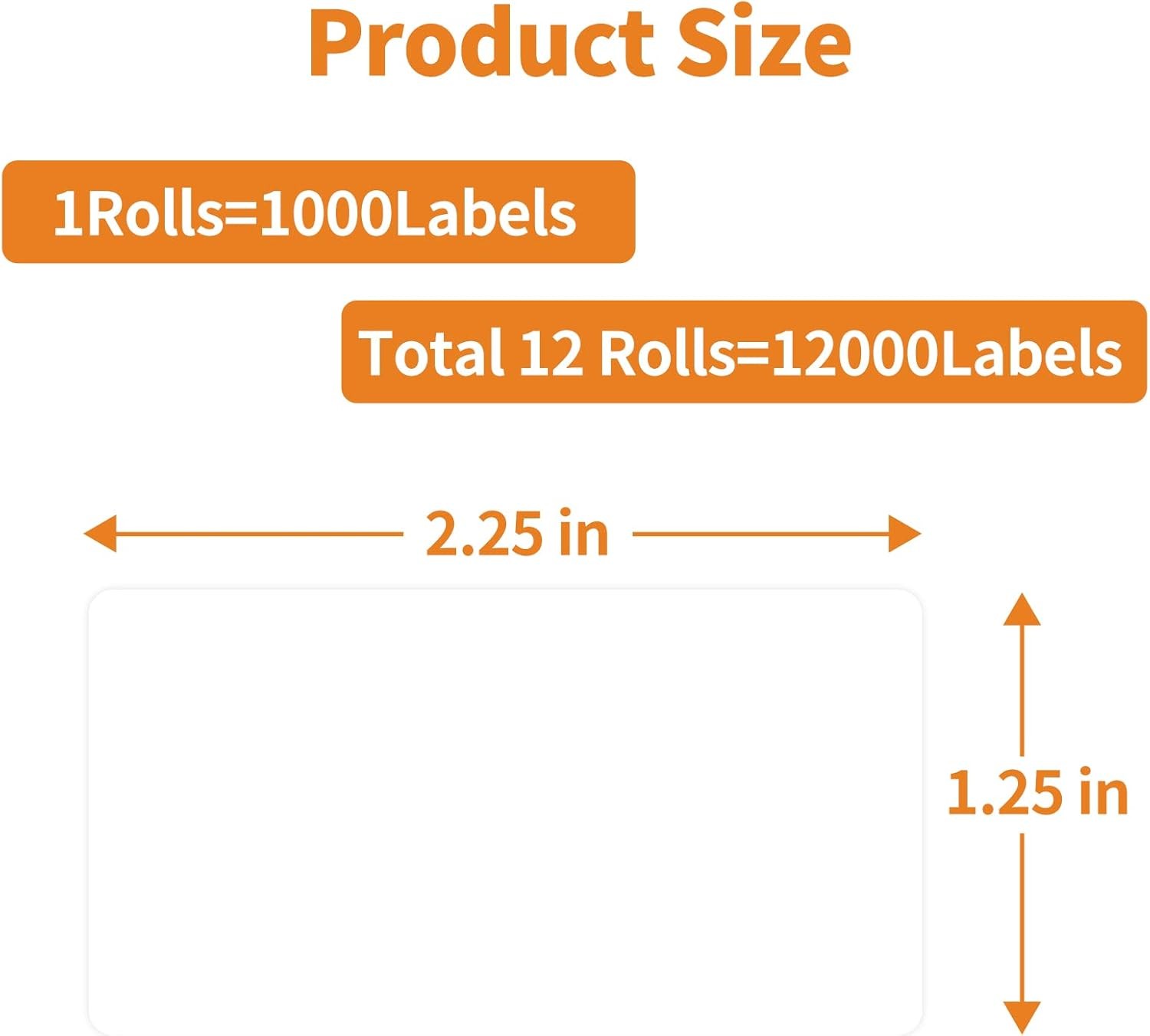 2.25″ X 1.25″ Direct Thermal Label UPC FBA Barcodes Address Stickers Zebra Rollo
