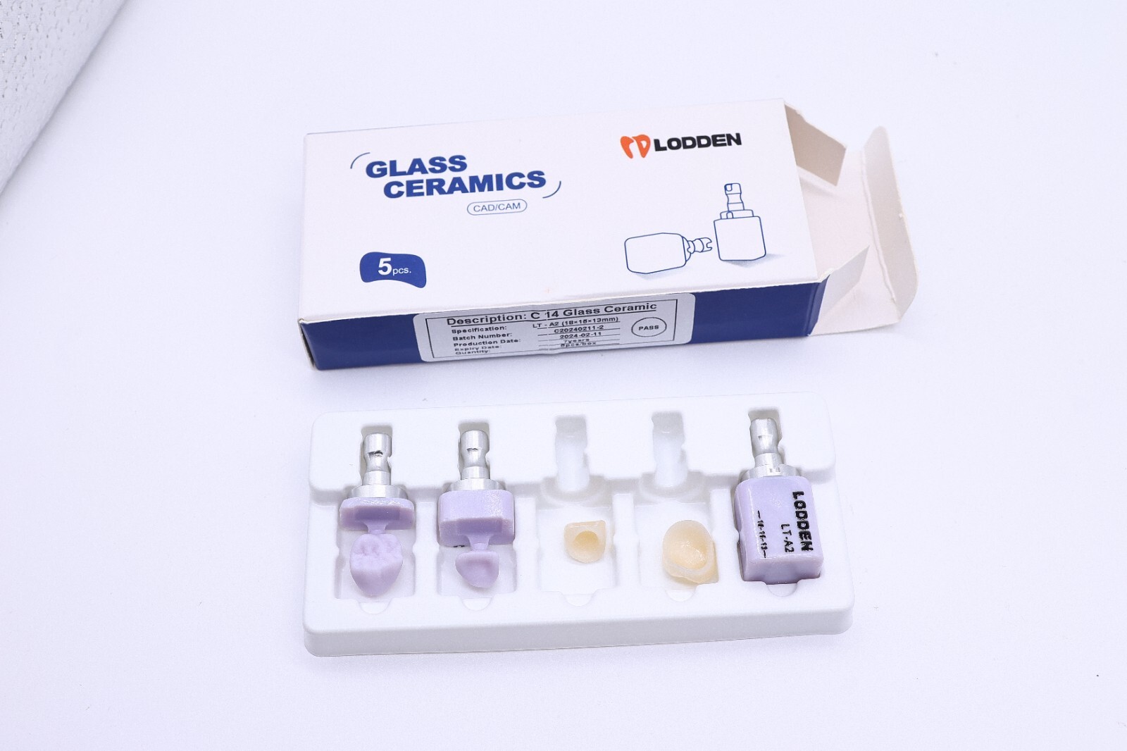 C14 Dental Emax Glass Ceramic Blocks Lithium Disilicate CAD/CAM CEREC Block 5PCS