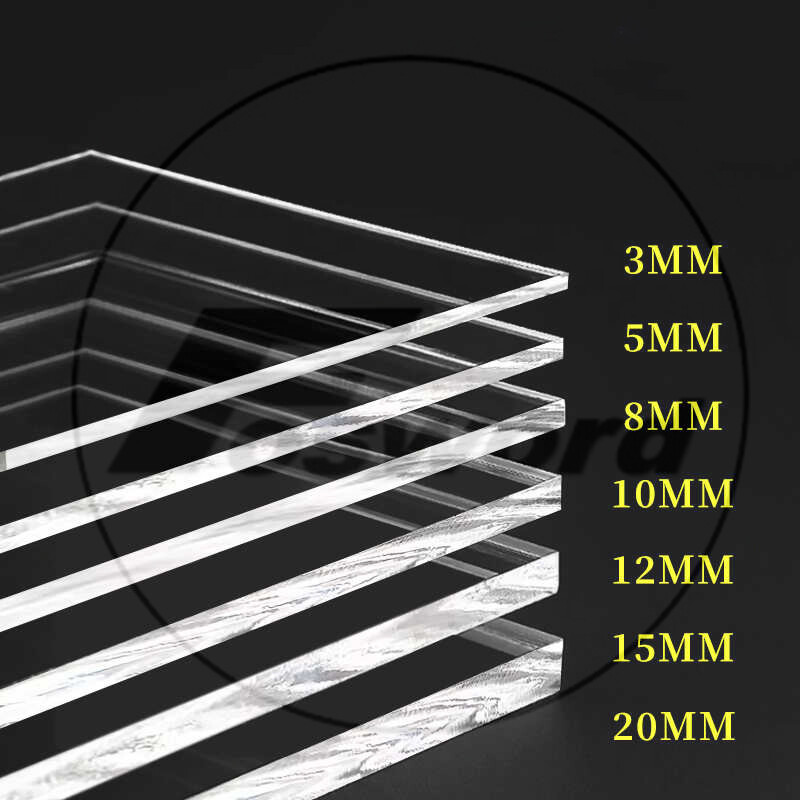 Clear Acrylics Sheets Cut To Size Hard Plastic Plate 100 -300mm Thick 1mm -20mm