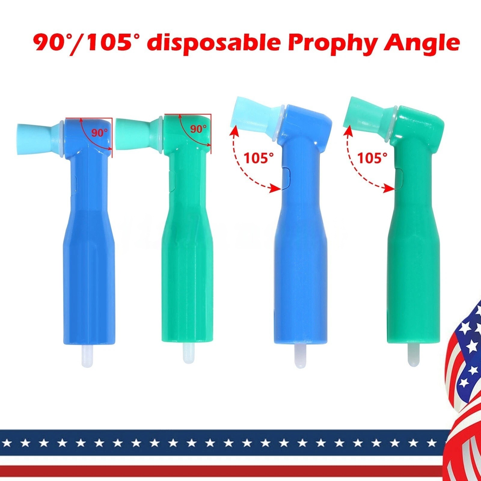 100/500/pk Top Prophy Angles Firm Cups Quality Dental Disposable Prophy Angle US