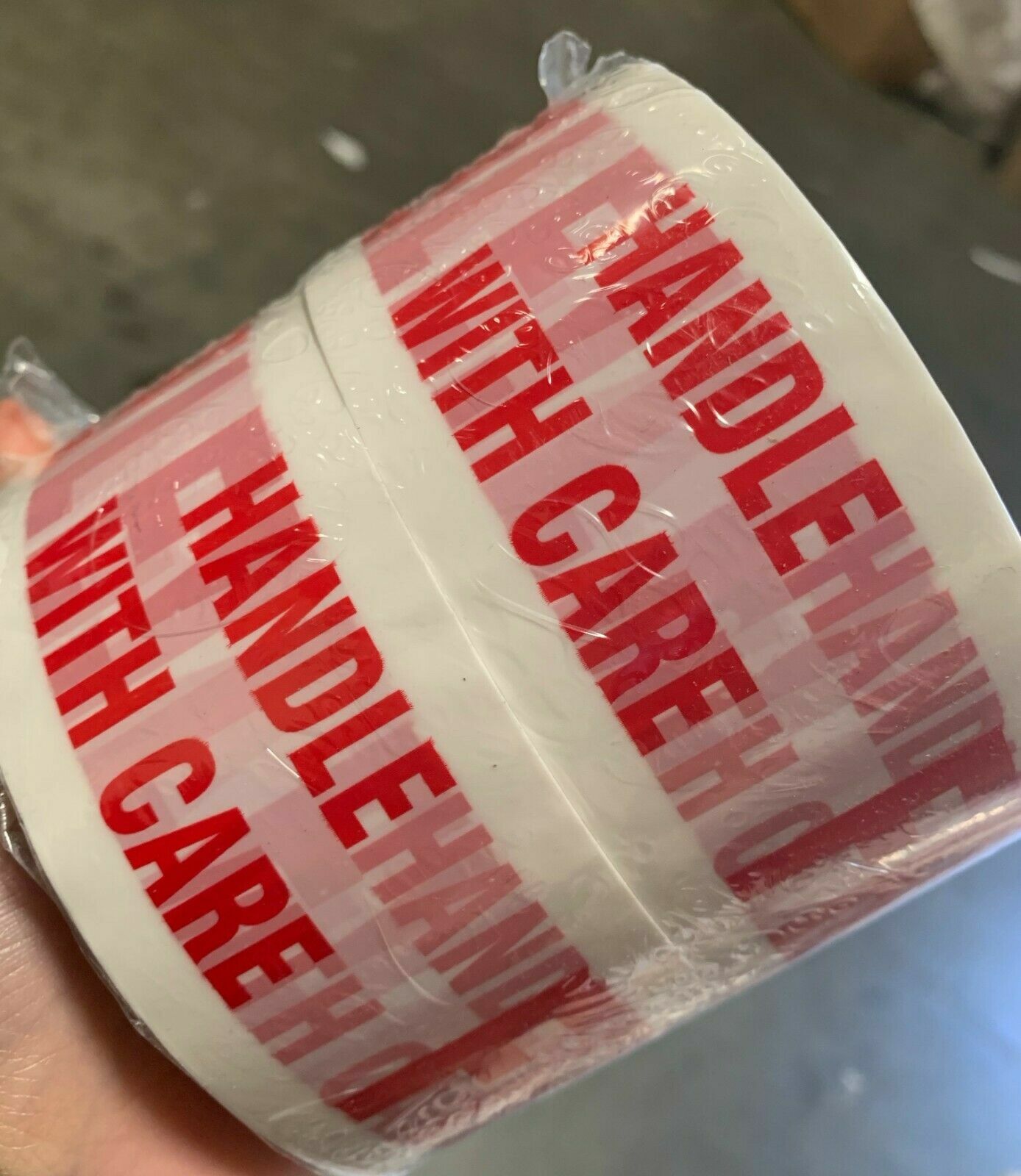 6 Rolls Fragile – Handle w/ Care Printed Tape 2″x110 yard White/Red Fragile Tape
