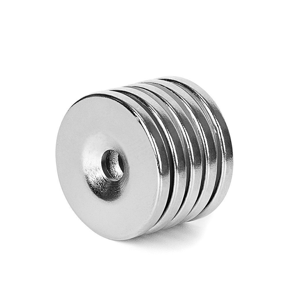 10/30/50Pcs Strong Countersunk Ring Magnets Hole 5mm Rare Earth Neodymium 25*3mm