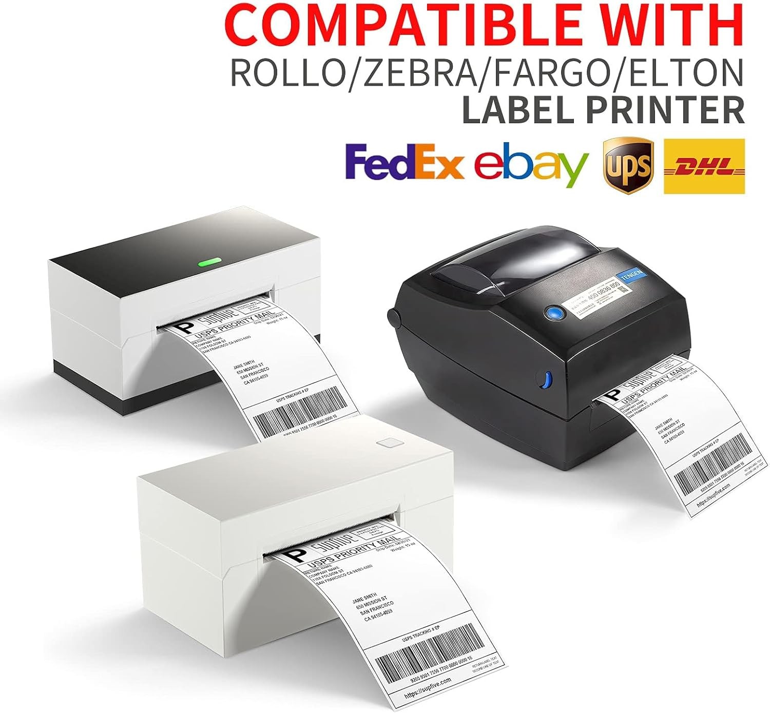 4″x6″ Direct Thermal Shipping Labels for Zebra & Rollo Printer Fanfold and Rolls