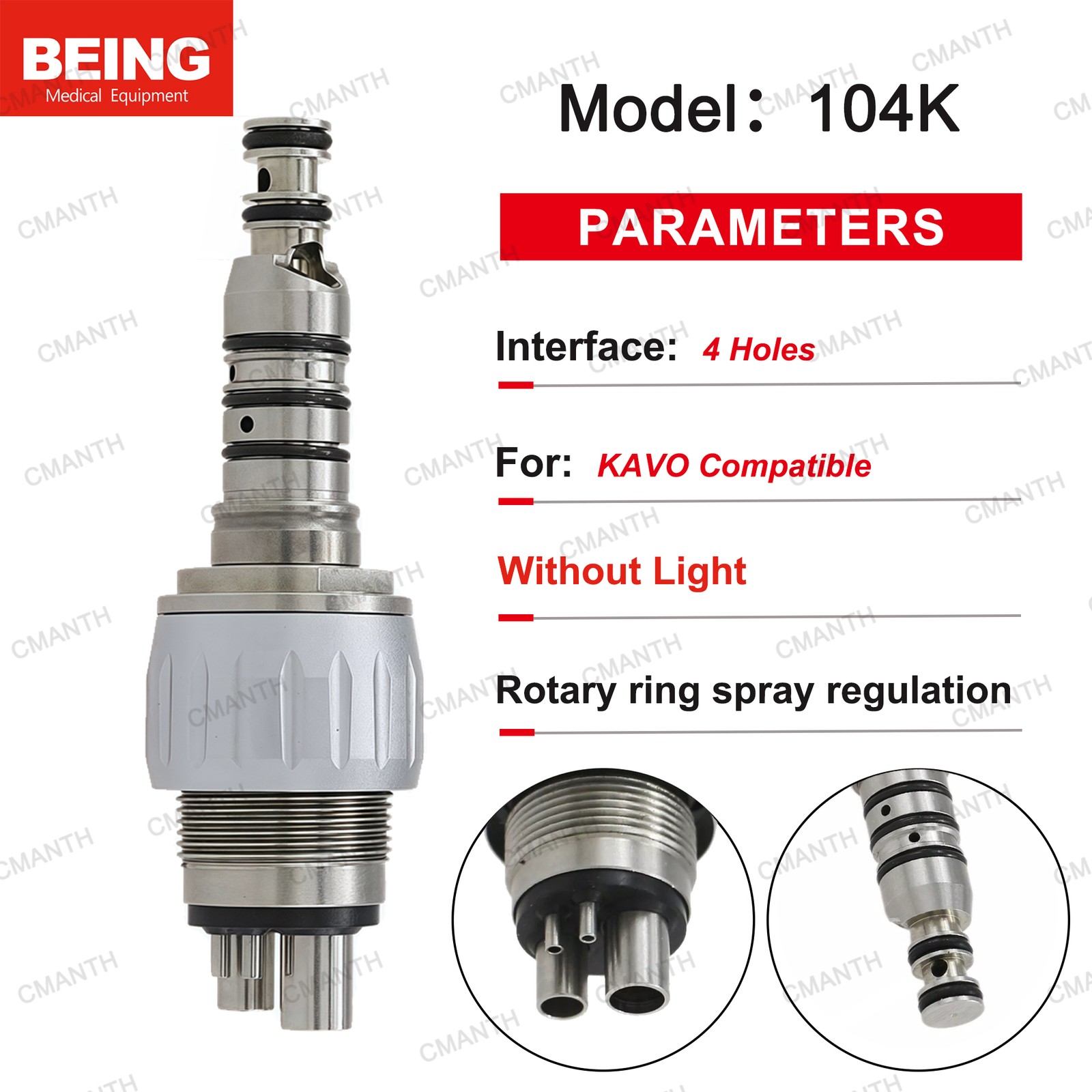 US BEING Dental Handpiece High Speed Turbine For KaVo MULTIflex Coupler 4 Hole