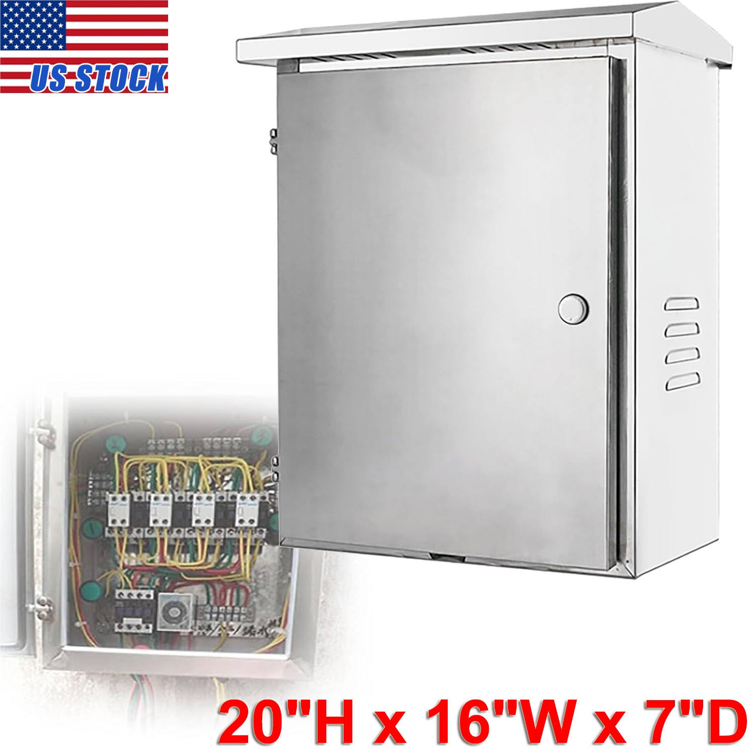 Stainless Steel Electrical Enclosure Waterproof Wall Mount Junction Box Outdoor