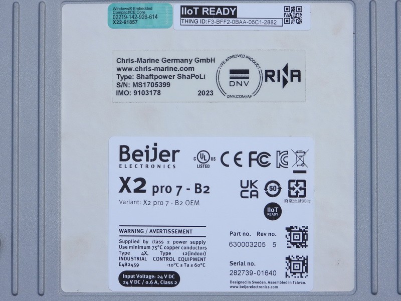 NOS BEIJER ELE MODEL X2 PRO7-B2 OEM HMI TOUCH ENGINE ROOM PANEL 630003205 REV.5
