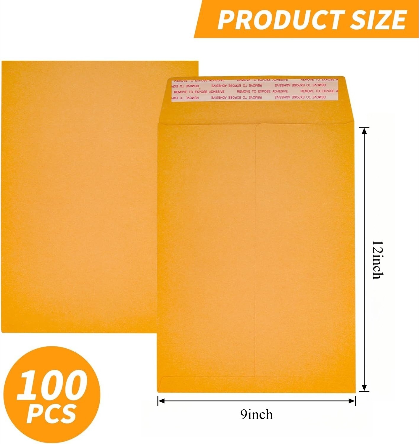 100 Pack 9×12″ Kraft Catalog Mailing Envelopes Mailers Peel Self Seal
