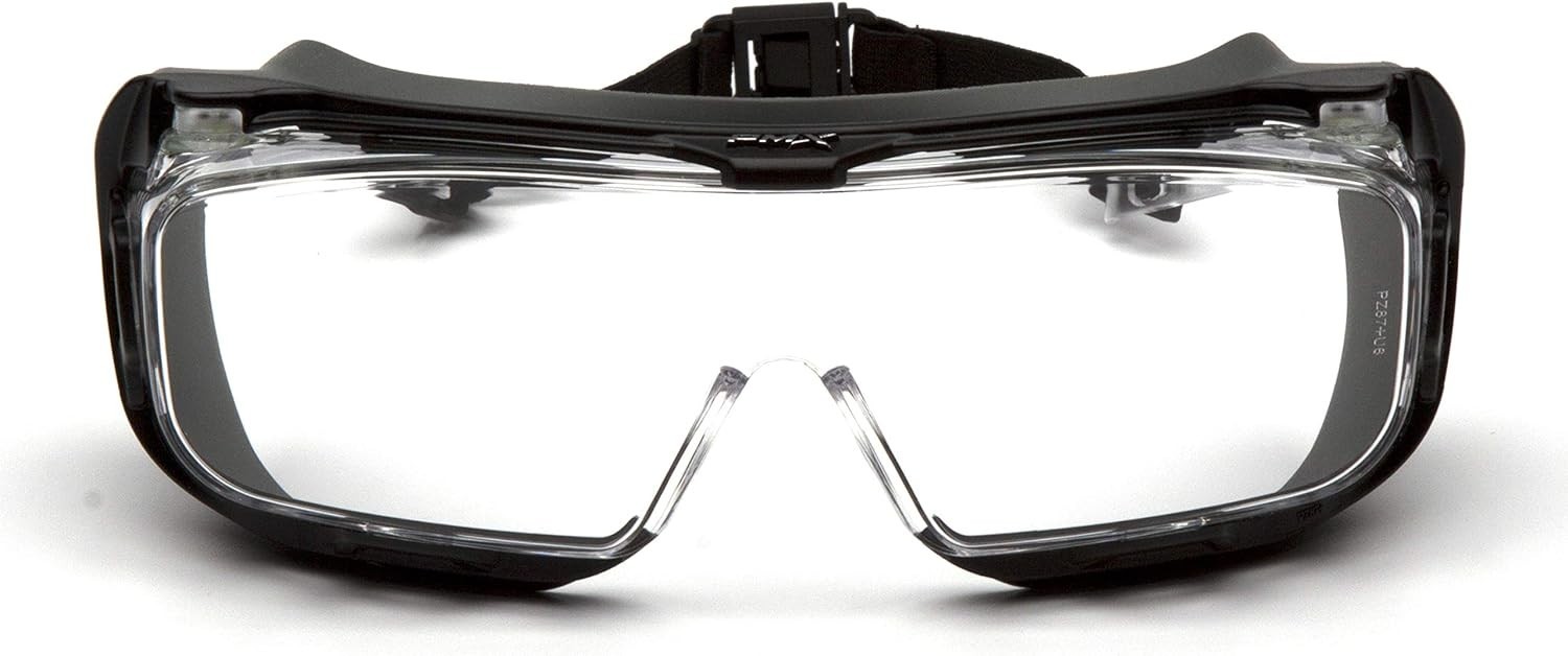 Pyramex Cappture Plus w/ H2MAX Anti-Fog Safety Glasses, Grey Frame Clear lens