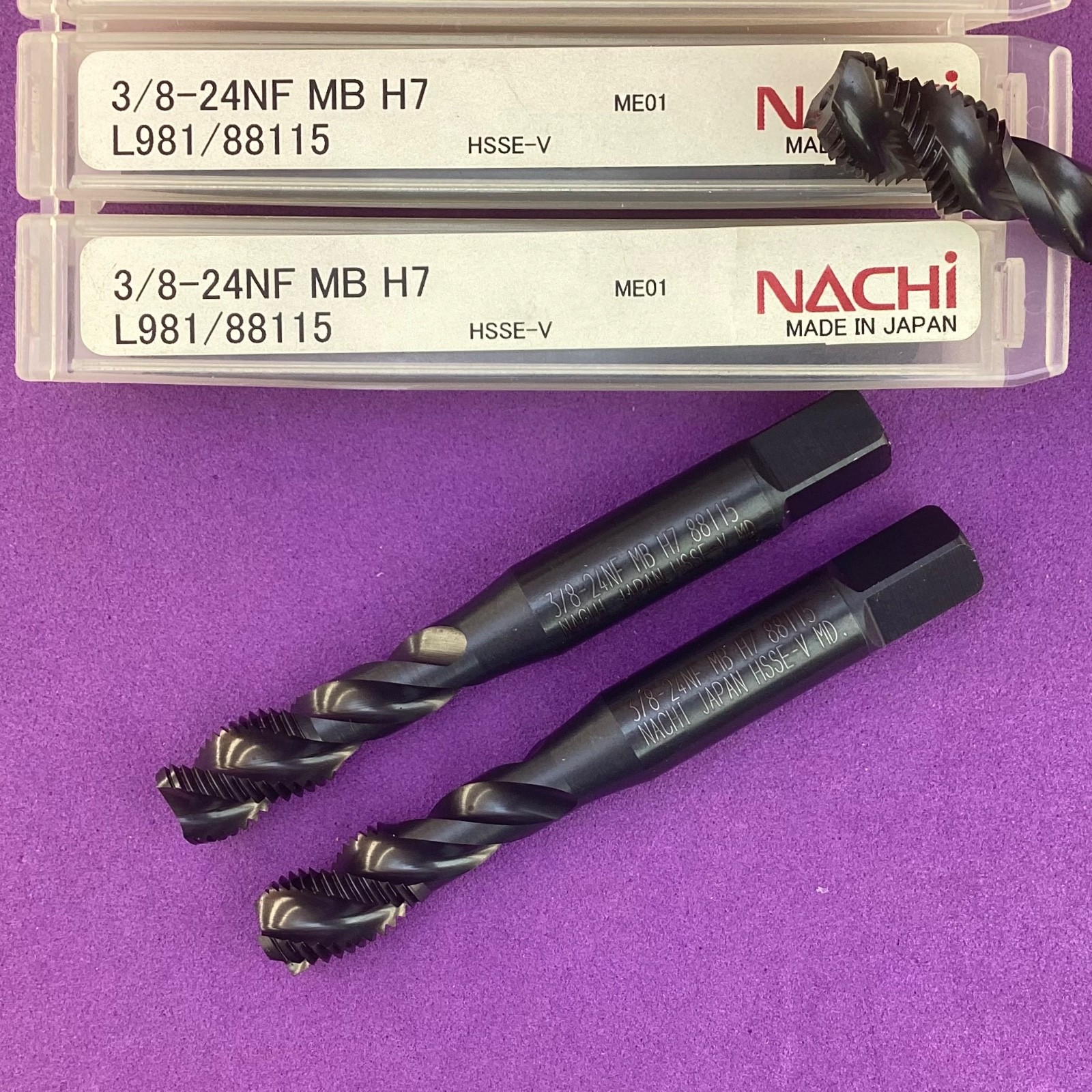 NACHI 3/8”- 24 NF Spiral Flute MBot H7 Tap; L981 / 88115 ; HSSE-V🎯Machinist