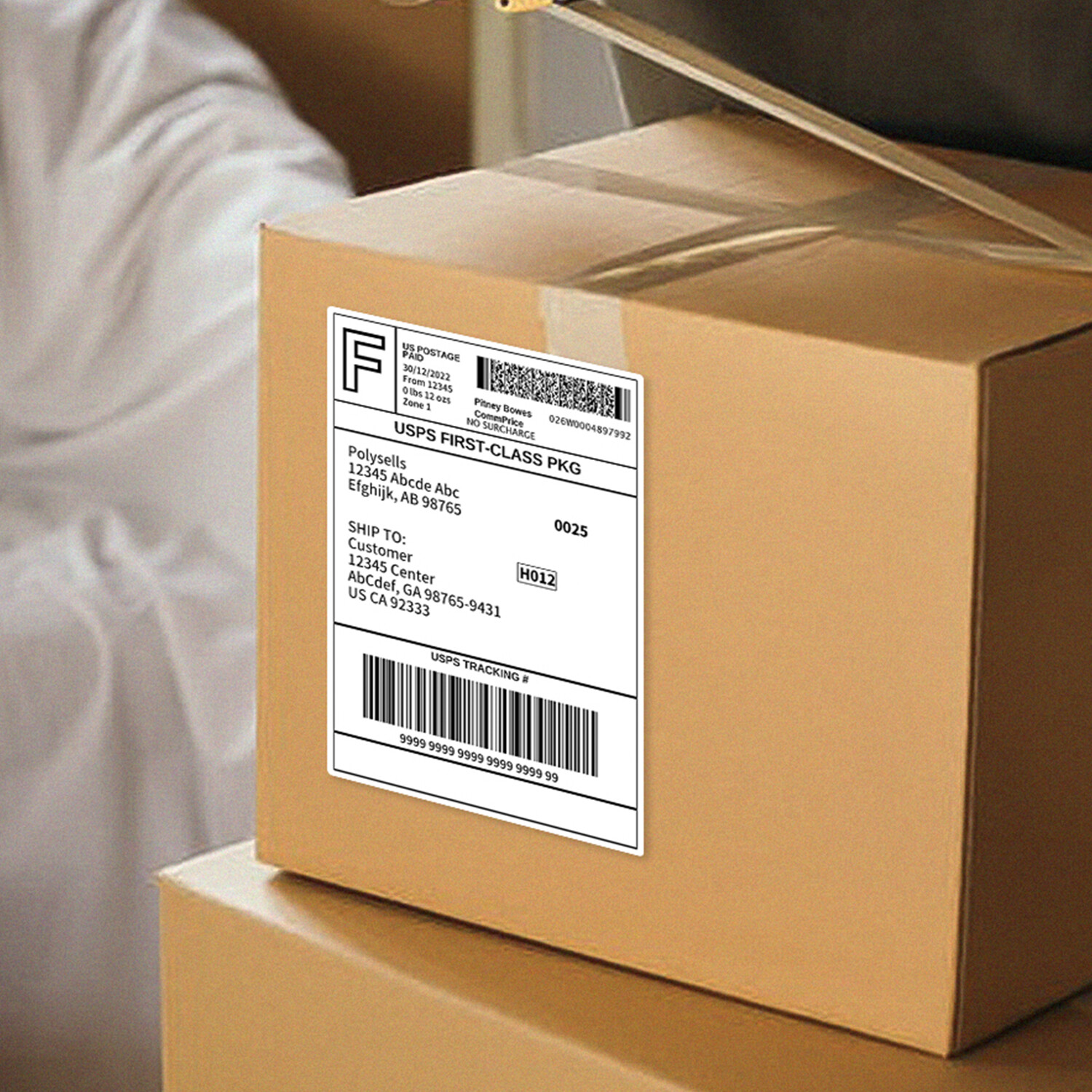 Shipping Labels 8.5×5.5 half sheet Self Adhesive 2 Per Sheet POLYSELLS 2UP