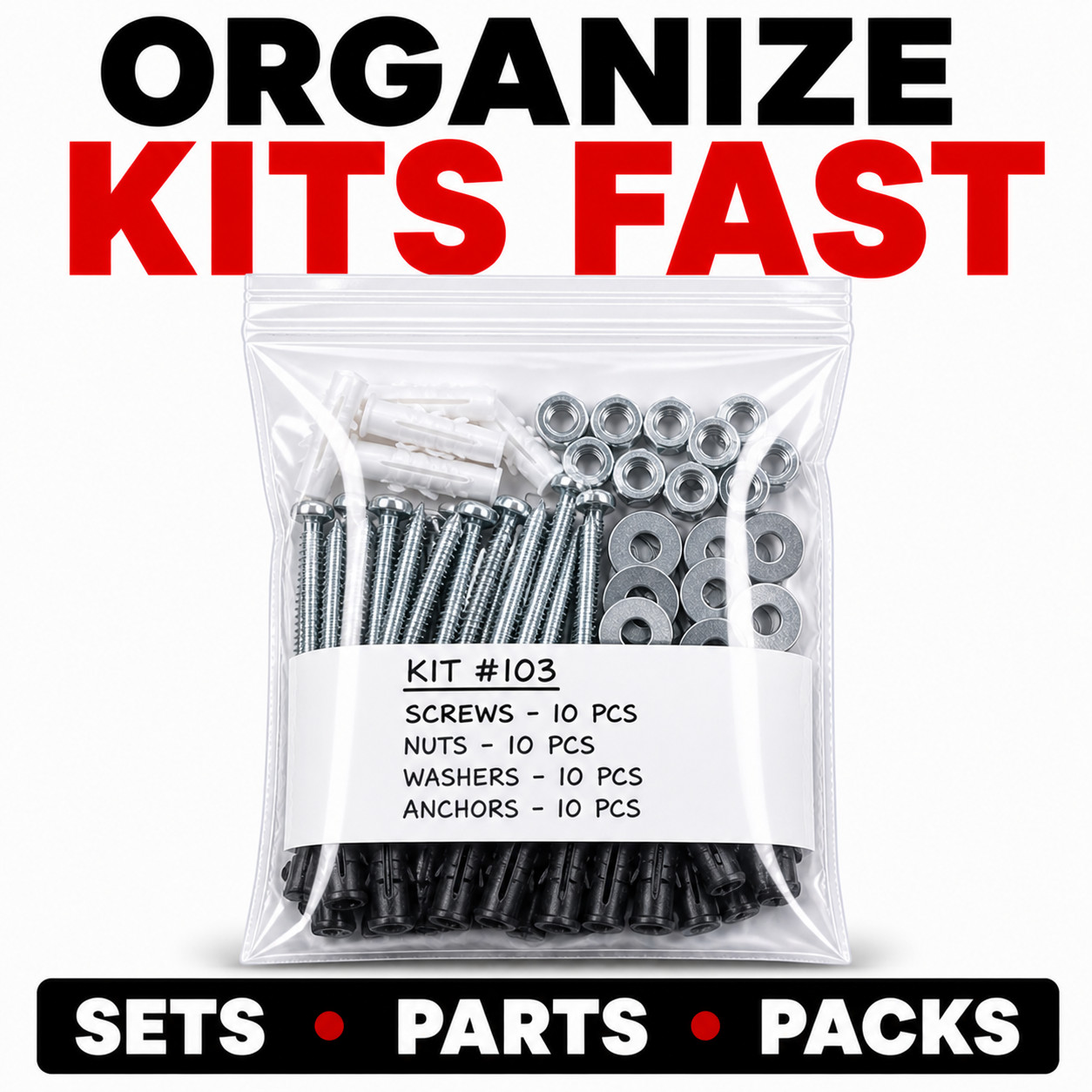 8×10 Zip Lock Poly Bags Clear 2 Mil White Block Label Bags Bulk Available
