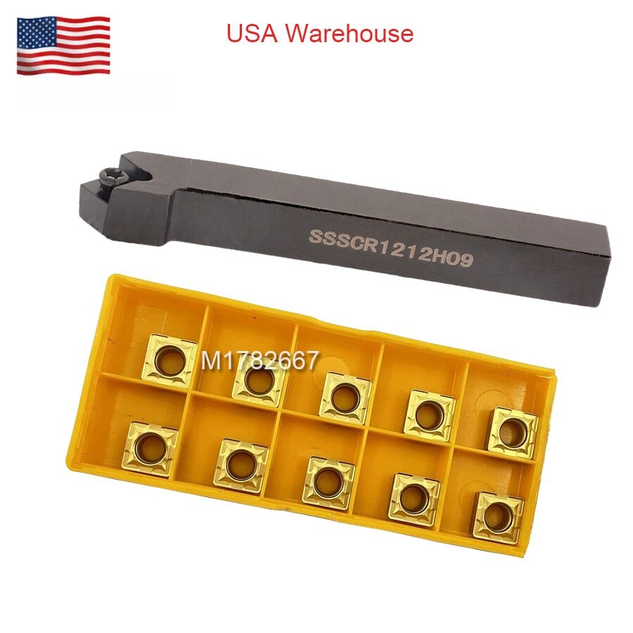 12mm Shank Right 45° Chamfering tool holder for lathe + SCMT09T3 Carbide Inserts