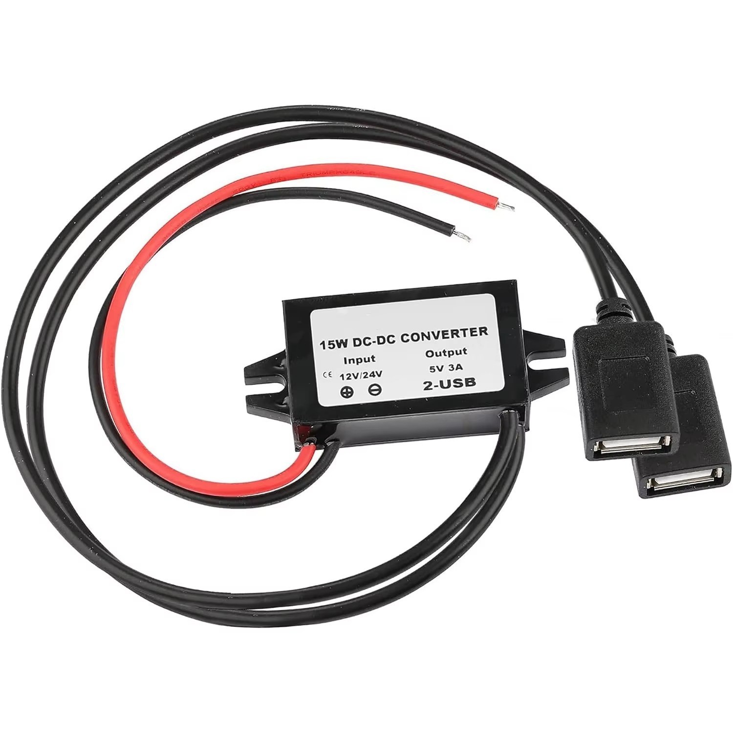 DC 12V to 5V 3A 15W Step down USB Converter Regulator Adapter For Car Charger US