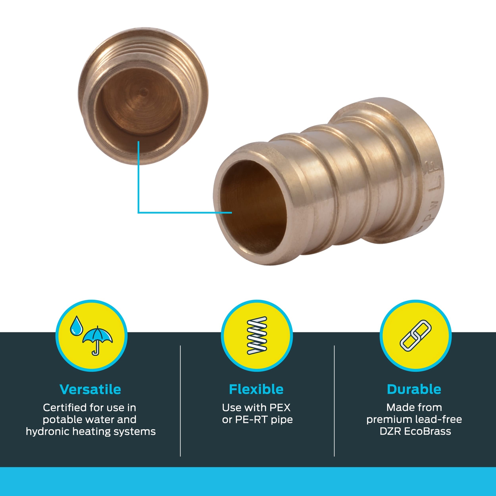 SharkBite 1/2 in. Barb X 1/2 in. D Barb Brass Plug 5-Pack