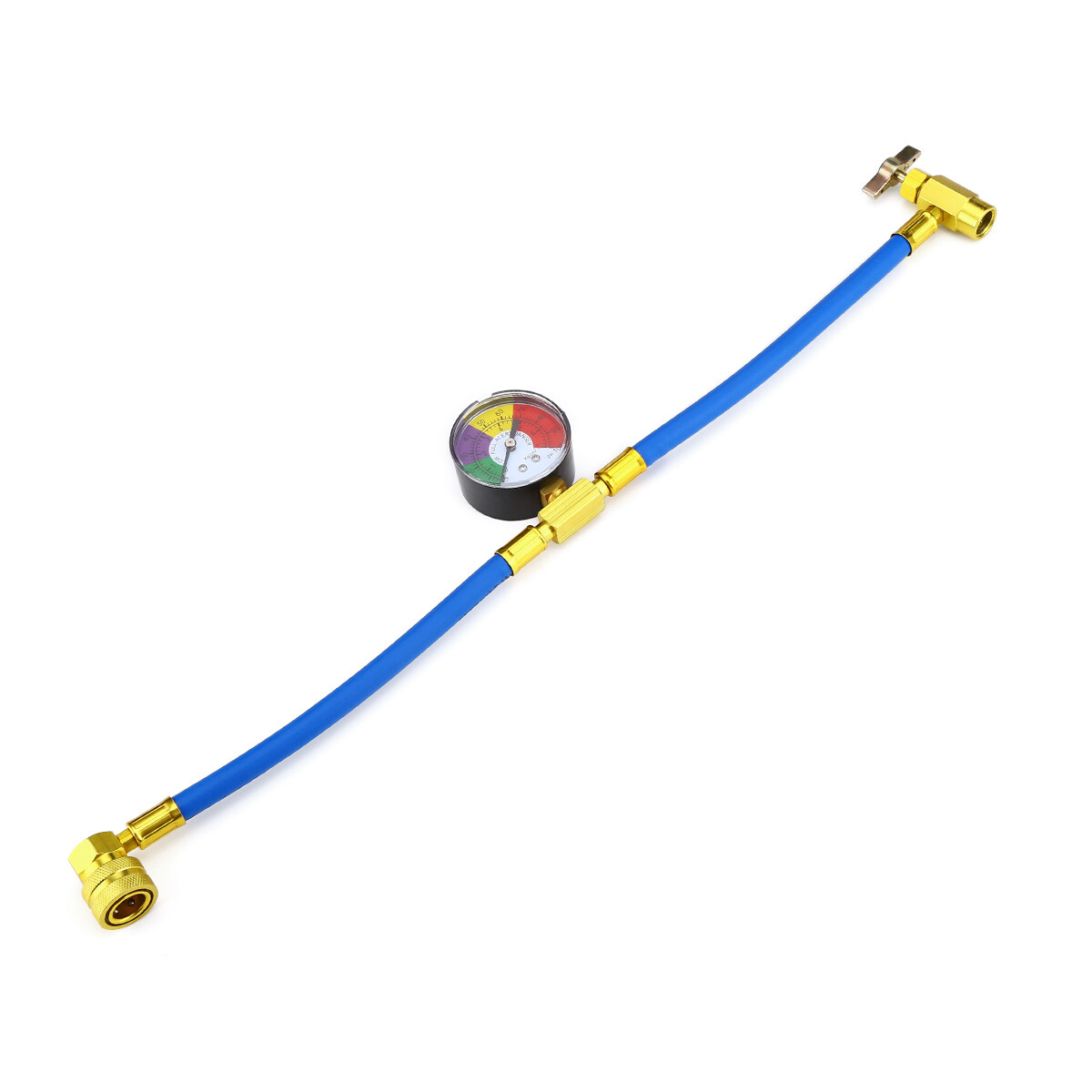 Self-Sealing R134A Refrigeration Recharge Hose Kit AC Charge Hose w/Gauge US