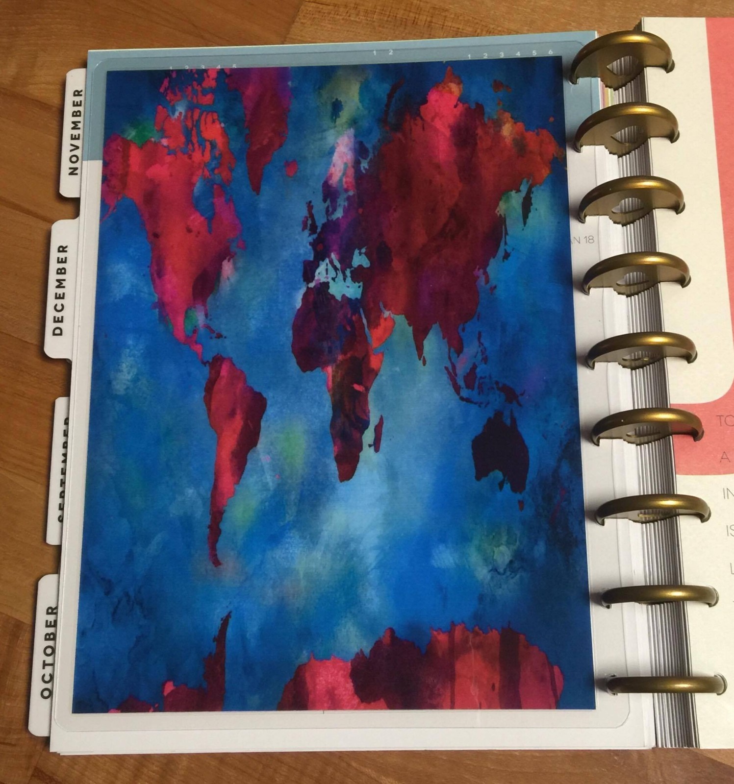 Watercolor Travel Quote 2 Sided DASHBOARD 4 use with Happy Planner