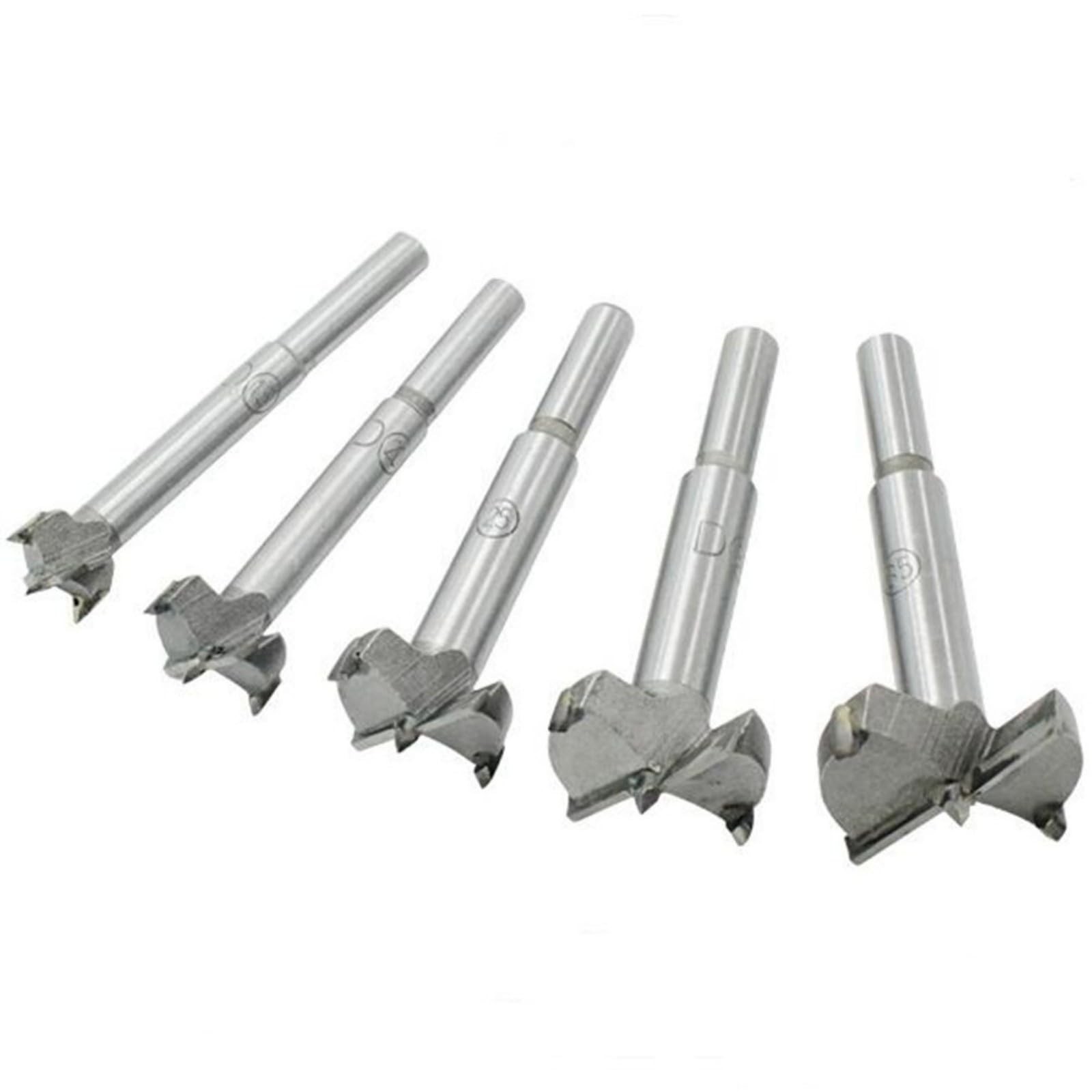 Forstner Drill Bit Set,5pcs 15-35mm High Strength Steel Flat Bit Drill Set Wo…