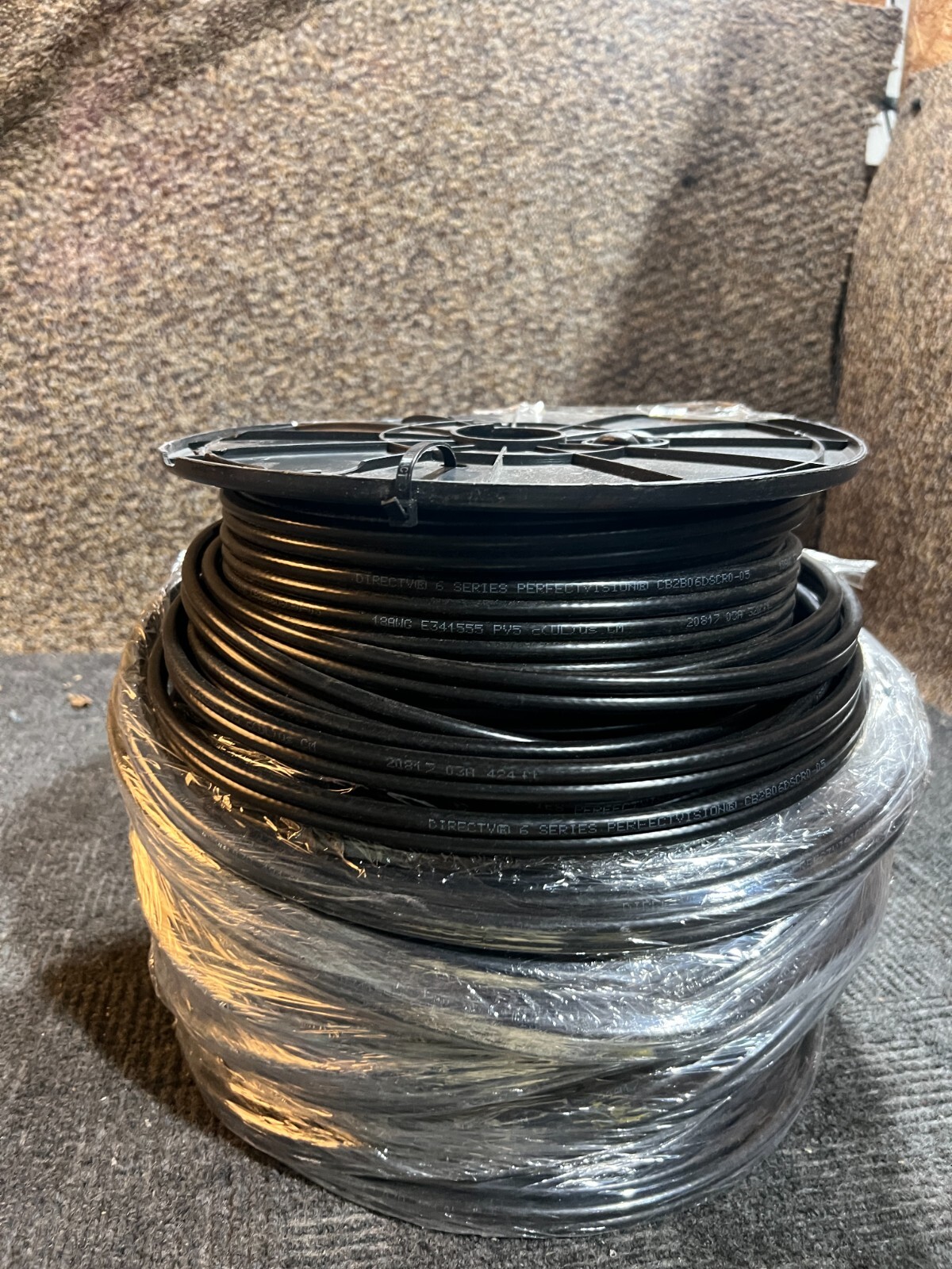 Perfect Vision Dual Coaxial Cable Black Solid Copper CB2B06DSCR0-05 700FT 18AWG