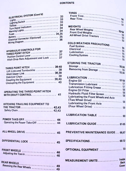 International 244 254 Tractor Owners Operators Manual Maintenance Controls Book