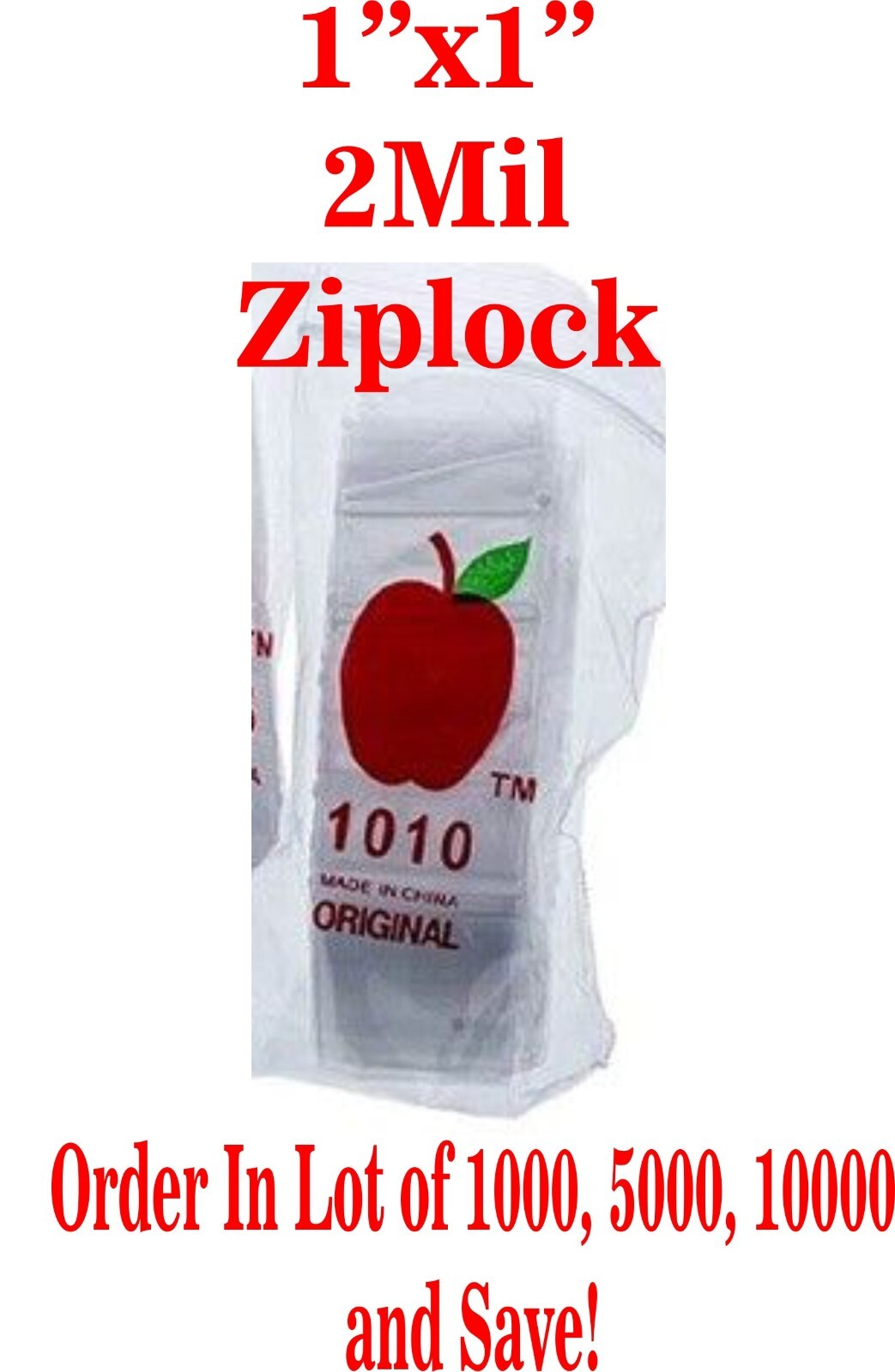 Apple 1010 1″x1″ Plastic Bags Baggies Jewelry Ziplock Zipper Stamp Bags lot