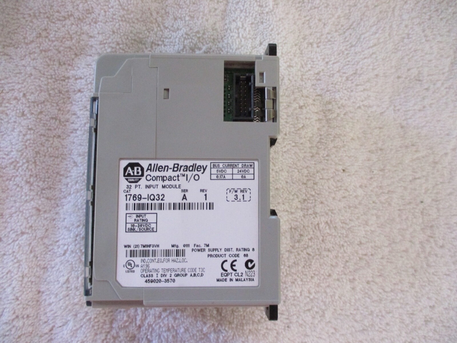 Allen Bradley Compact I/O Input Module 1769-IQ32 FW 3.1