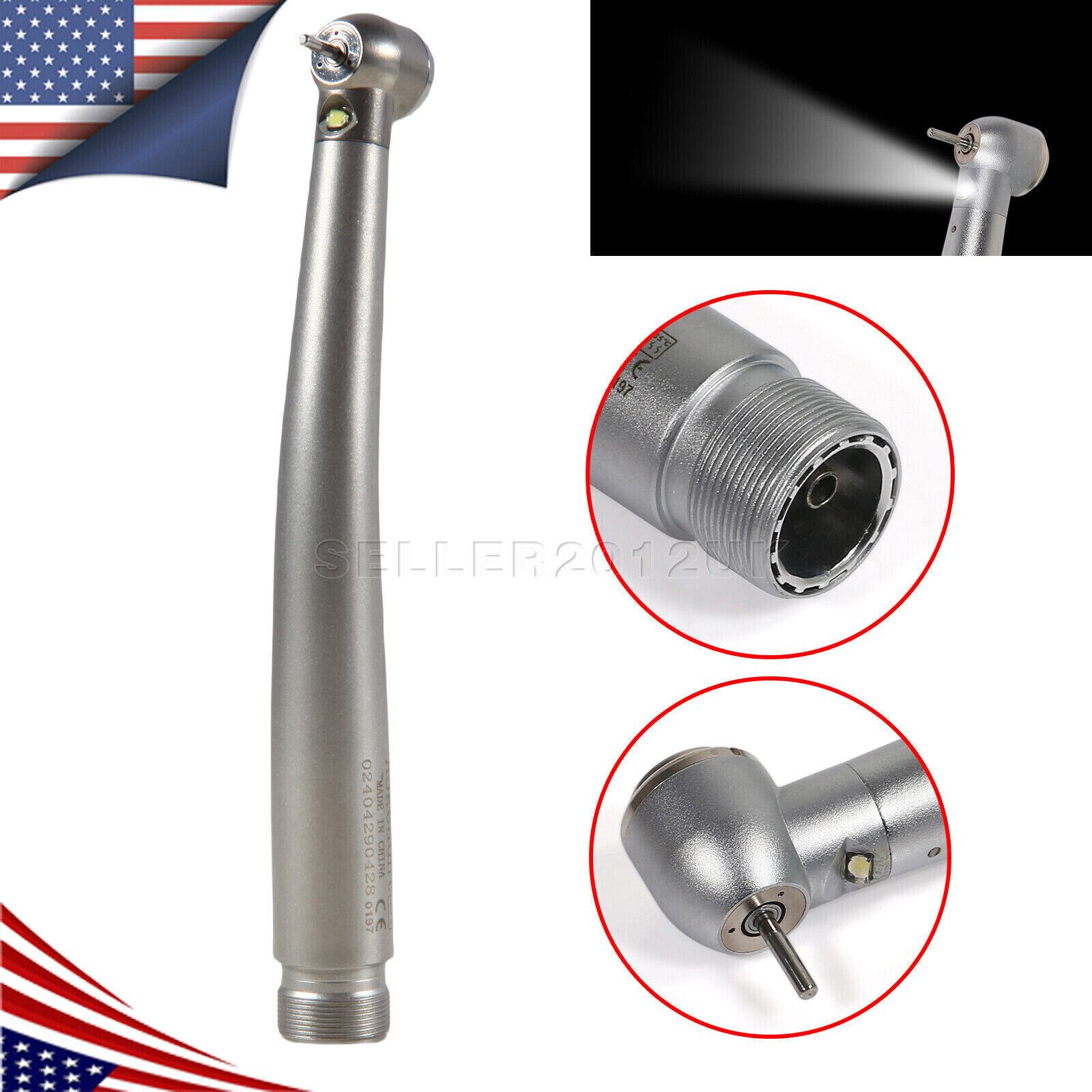 Dental Fiber Optic LED E-generator High Speed Handpiece 2HOLE Borden