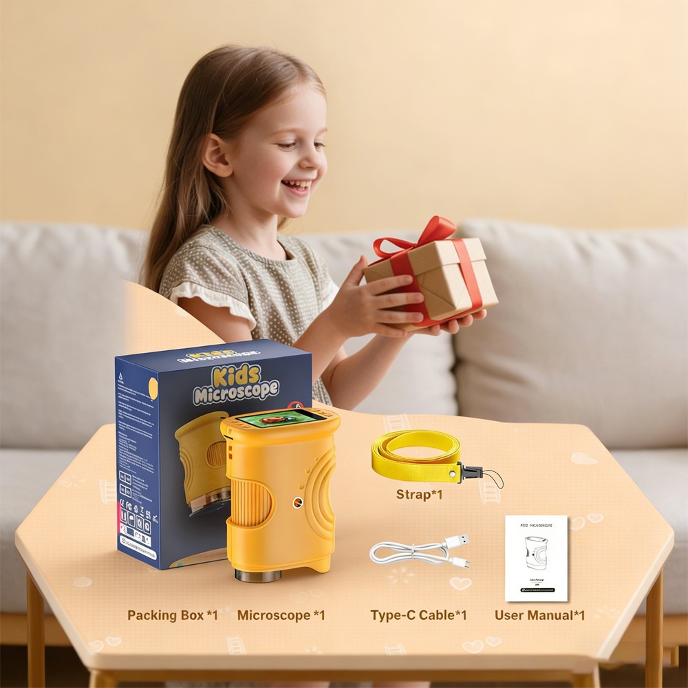 Microscope for Kids – 1000X Kids Handheld Pocket Microscope with 4K IPS Scree…