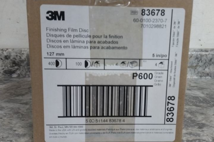 3M 83678 400 Pk 5 In Diameter P600 Grit PSA Sanding Disc